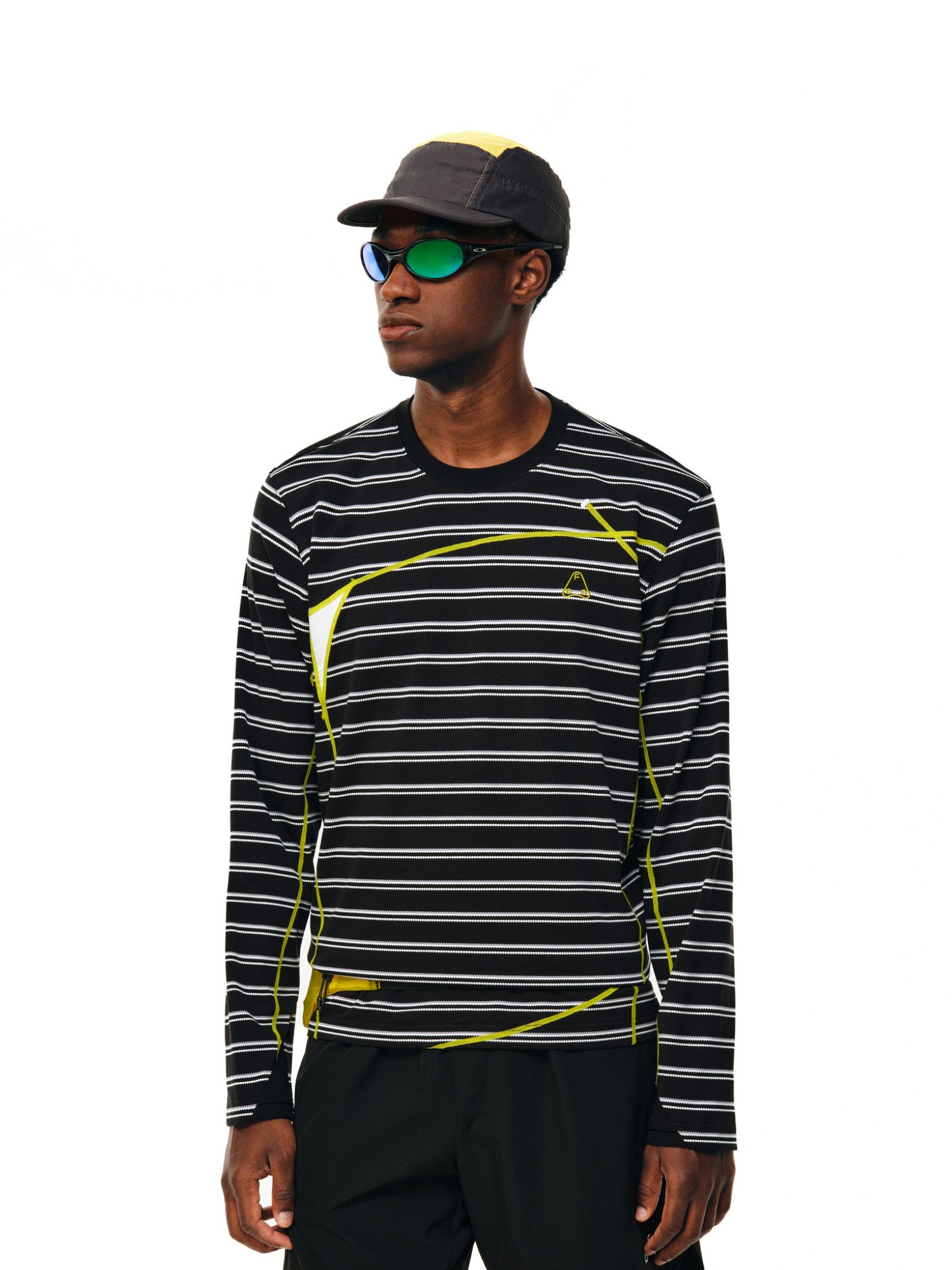 FPA Textured Stripe Long-Sleeve Tee – Casual Sports Contrast Color Crew Neck Unisex T-Shirt