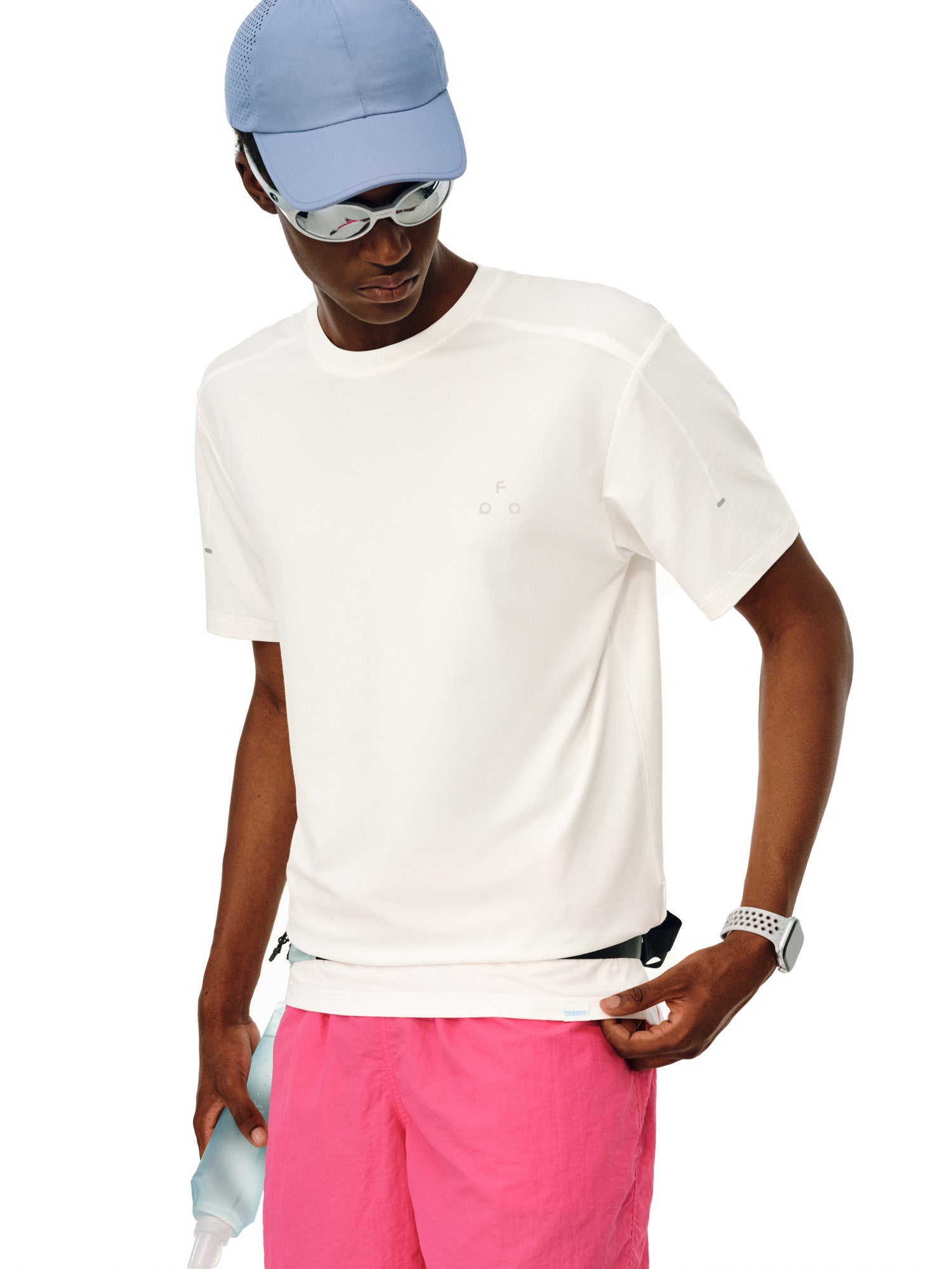 FPA COOLMAX Quick-Dry Breathable Reflective Dot Print Short Sleeve T-Shirt for Men, Summer Cool Feel Crew Neck