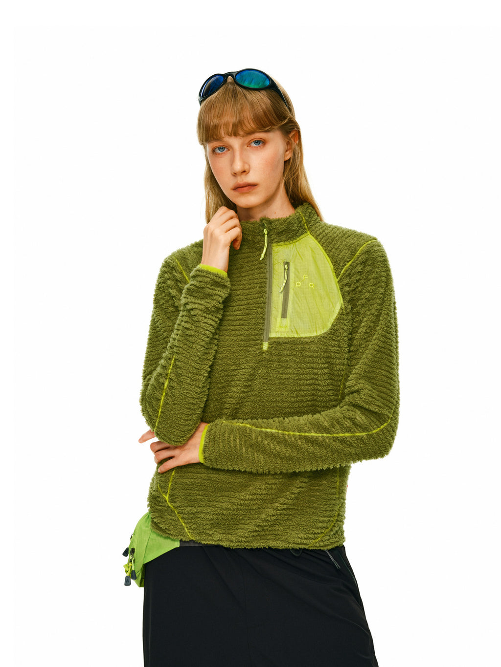 FPA Half-Zip Primaloft® Fleece Outdoor Sweatshirt, Breathable Color-Block Couple Stand Collar Jacket