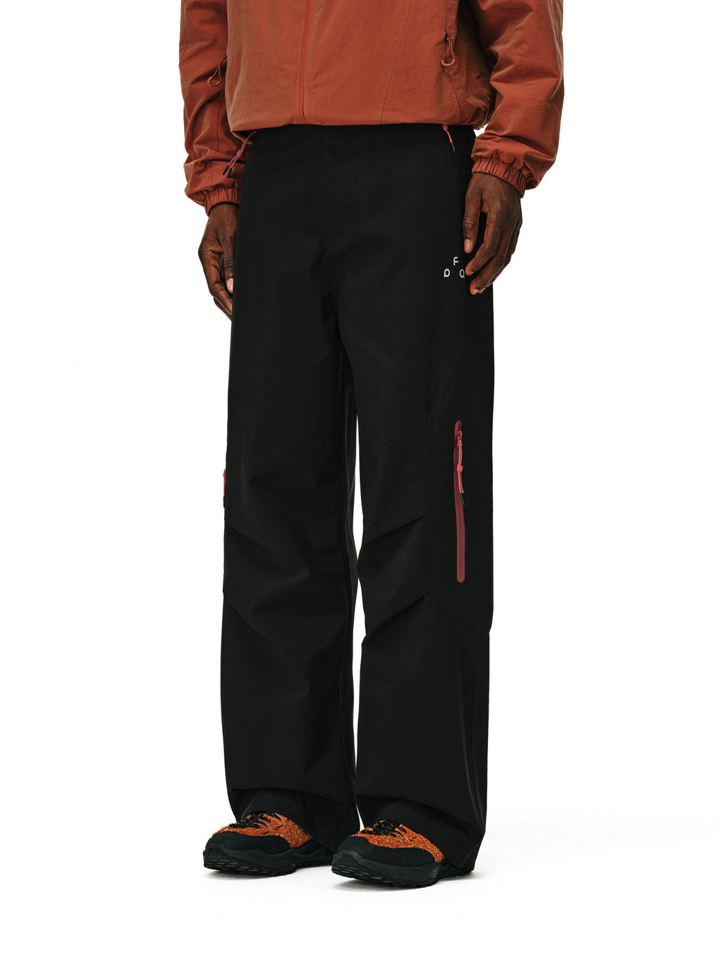 FPA Waterproof Abrasion-Resistant Contrast Zipper Trousers - Chinese Trend Outdoor Sports Mountaineering Windproof Straight-Leg Couple Casual Pants