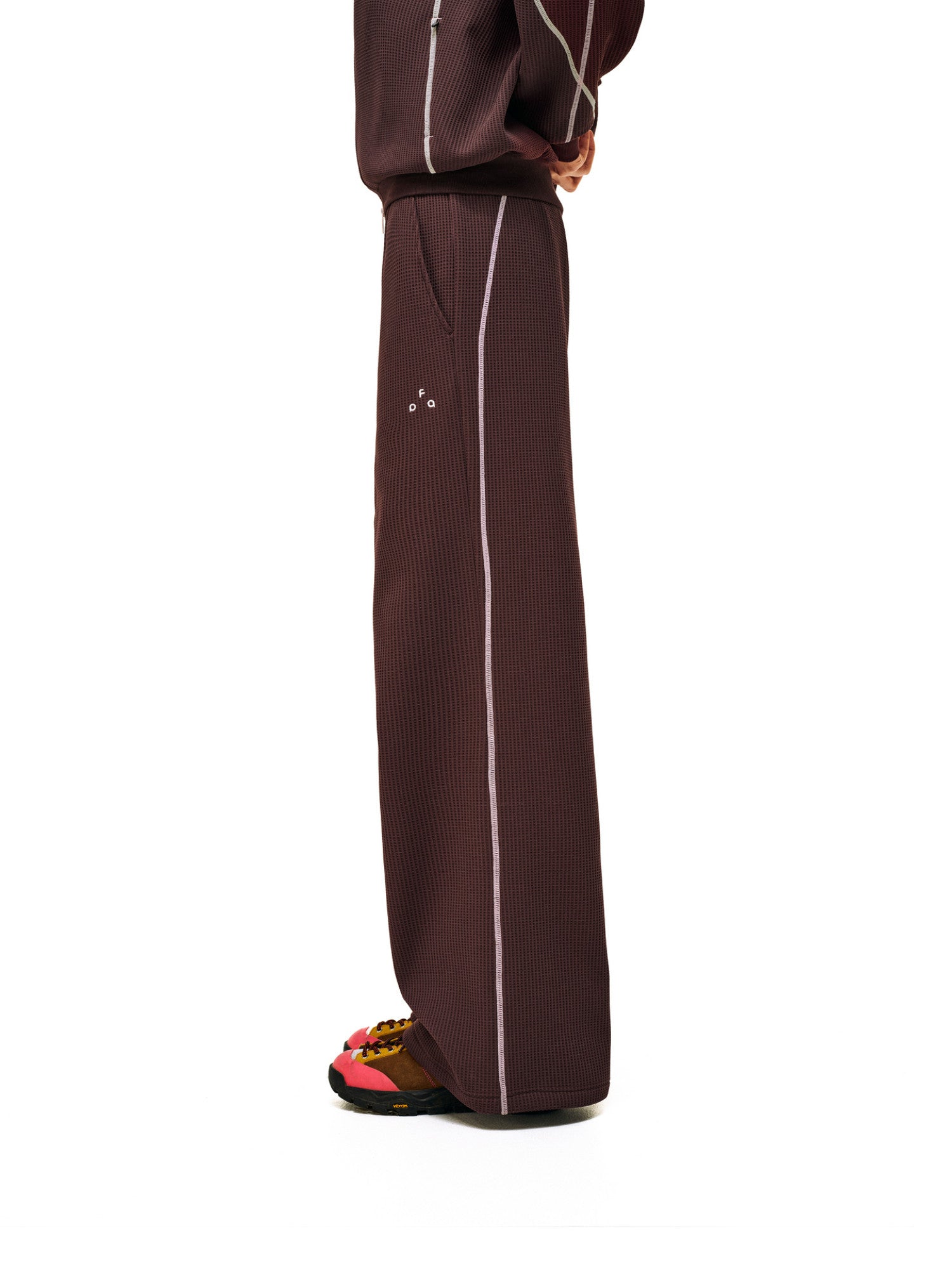FPA Waffle Fleece Color-Block Women's Pants - Autumn Straight-Leg Relaxed Textured Lounge Pants