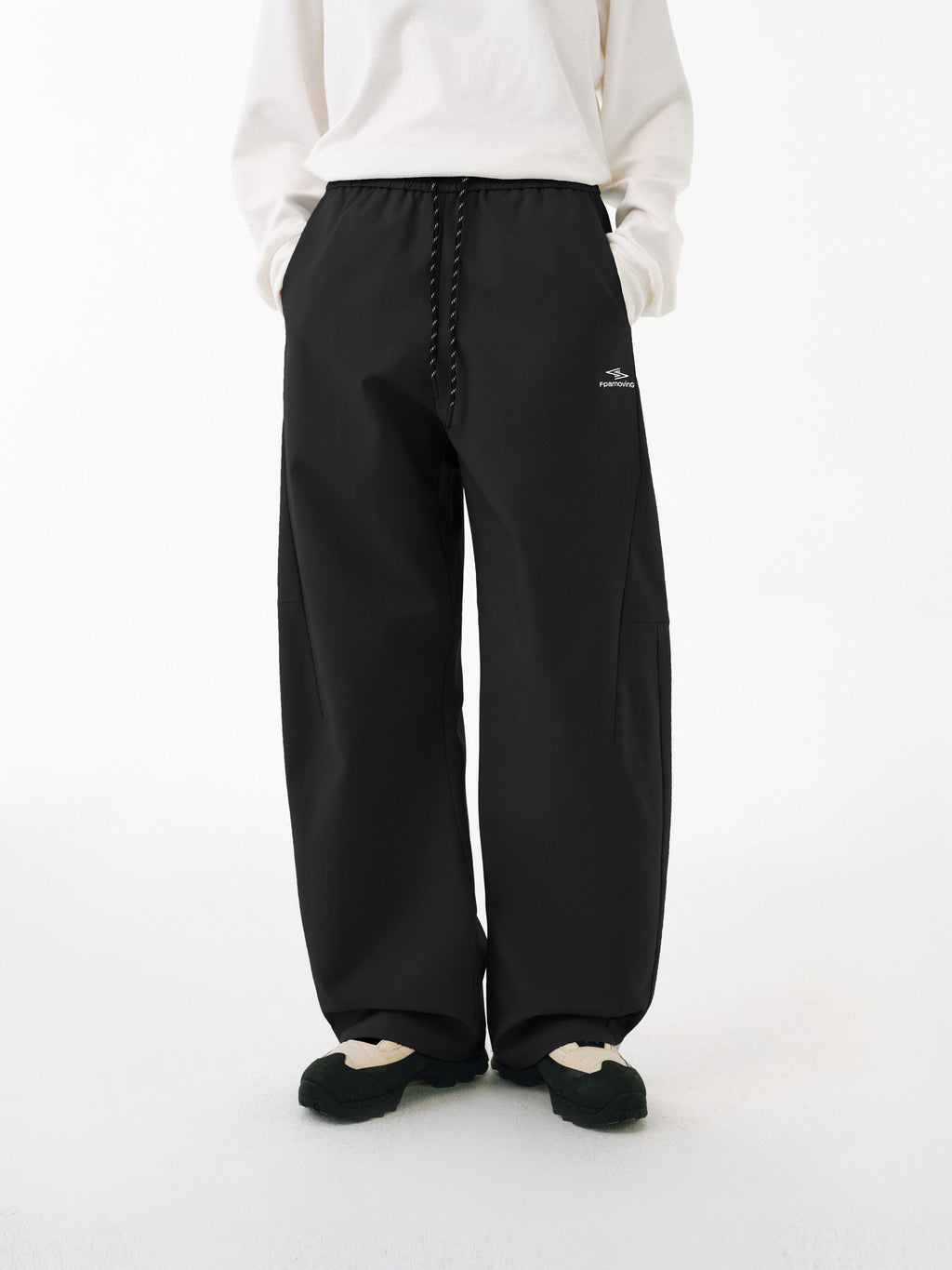 FPA Water-Repellent Outdoor Curved-Leg Pants – Chinese Streetwear Trendy Loose Drawstring Wide-Leg Casual Long Pants for Men