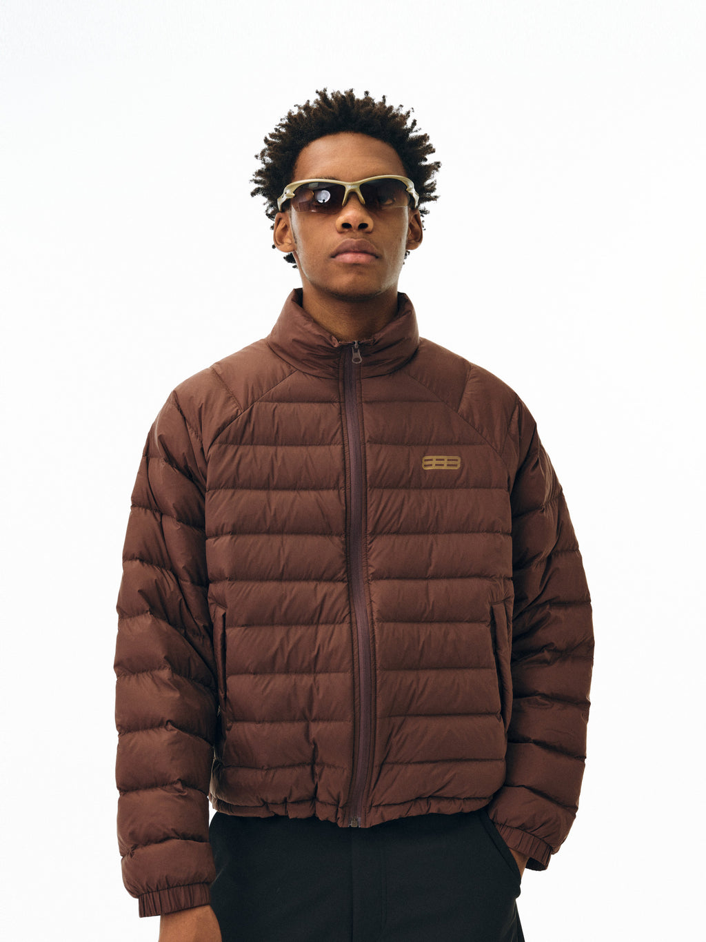 FPA Cocoon Lightweight Short Down Jacket for Autumn/Winter, Couple Loose Stand Collar Warm Chinese Streetwear Trend Down Coat