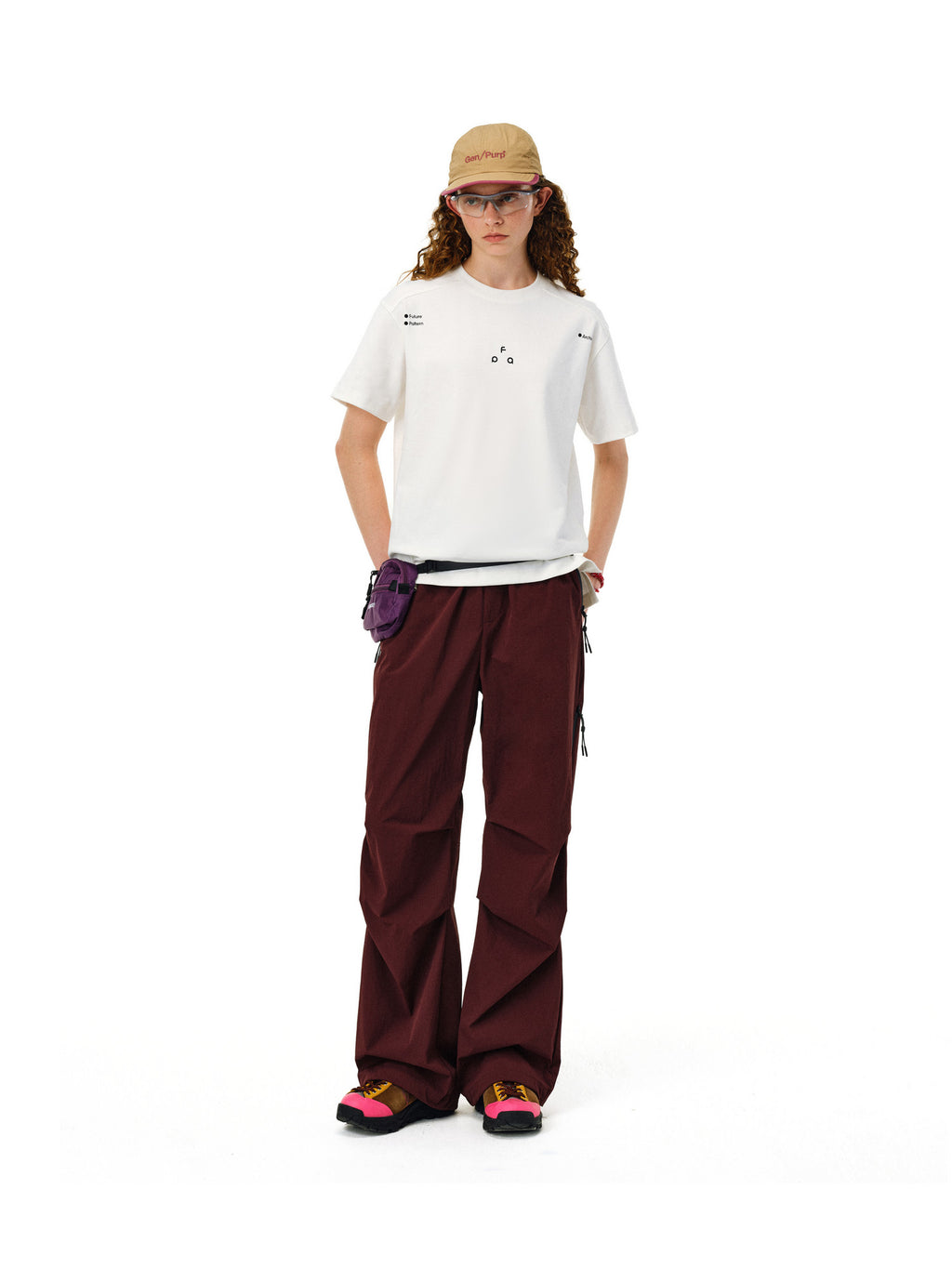 FPA Lightweight Windproof Water-Resistant Zip Pants for Outdoor Autumn Sports Loose Paratrooper Pants