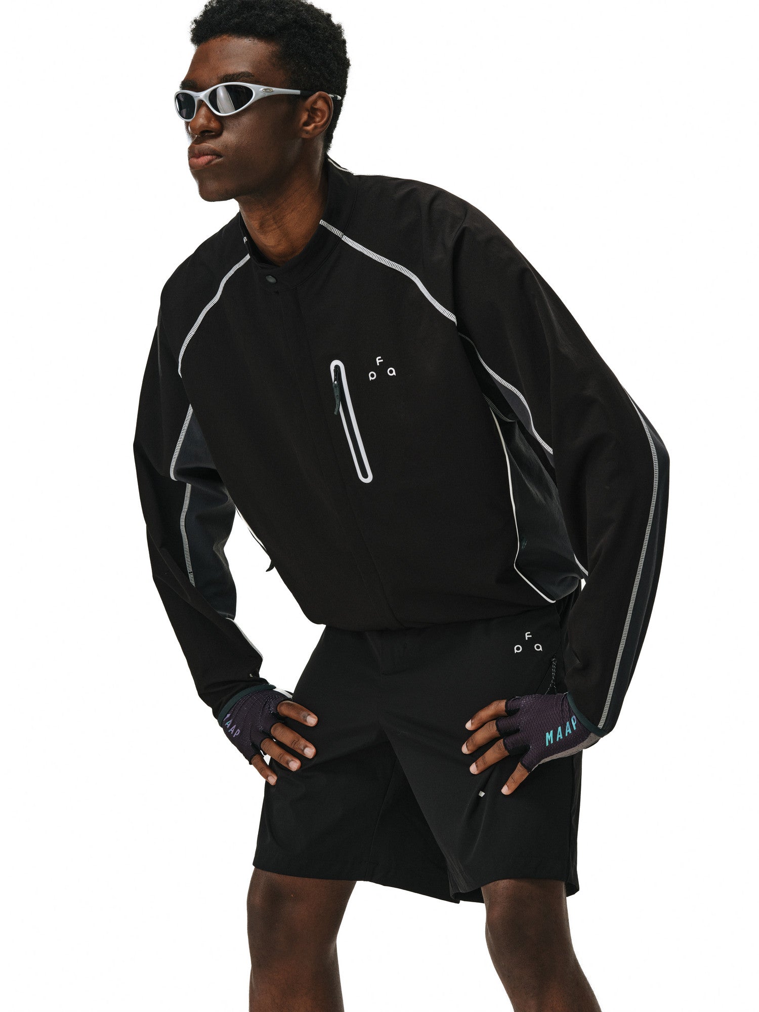 FPA Sports Contrast Stitching Jacket – Premium Casual Spring/Fall Lightweight Couple Black Jacket for Men