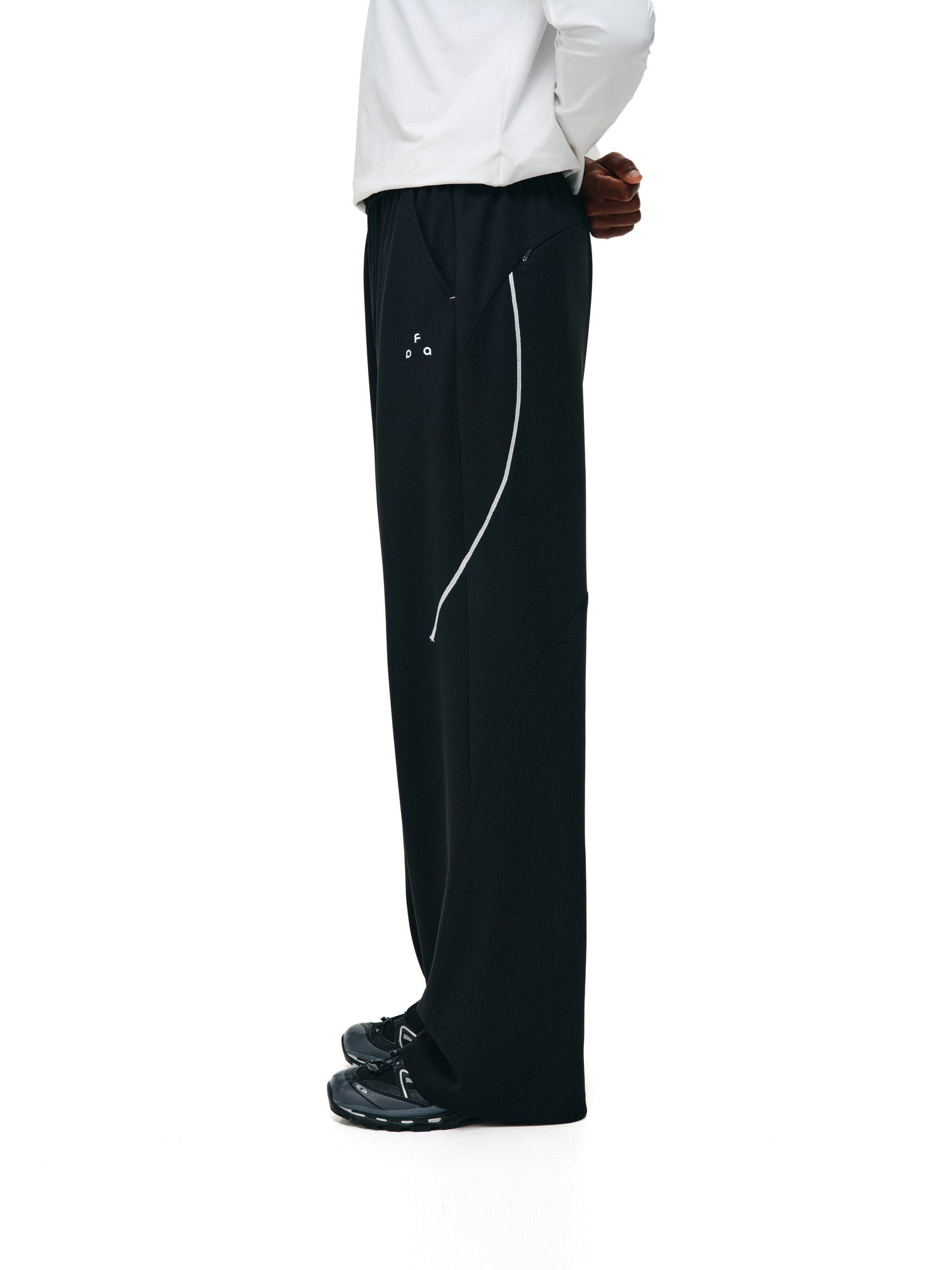FPA Checkered Texture Casual Straight-Leg Pants – Contrast Color Athletic Outdoor Basic Logo Unisex Long Pants for Men