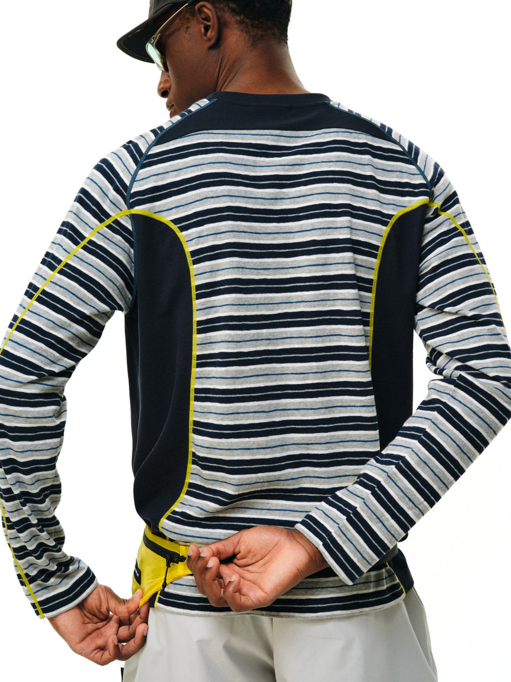 FPA Antibacterial Skin-Friendly Contrast Texture Stripe Long-Sleeve 2026 Autumn New Couple Round Neck Casual Sports T-Shirt