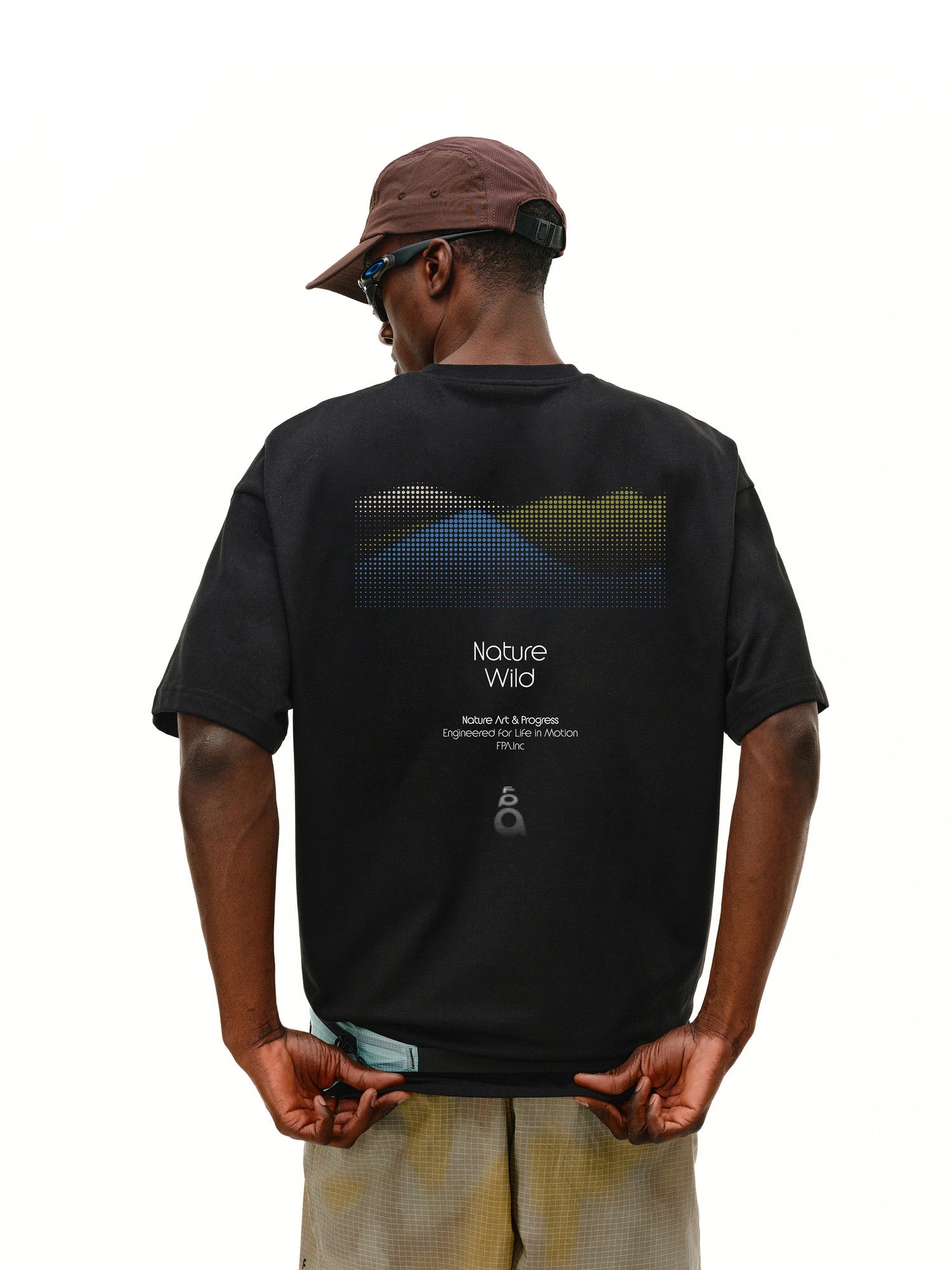 FPA Polka Dot Mountain Graphic Color-Block COOLMAX Athletic Short Sleeve T-Shirt for Men and Women, Quick-Dry Cool Touch Crew Neck