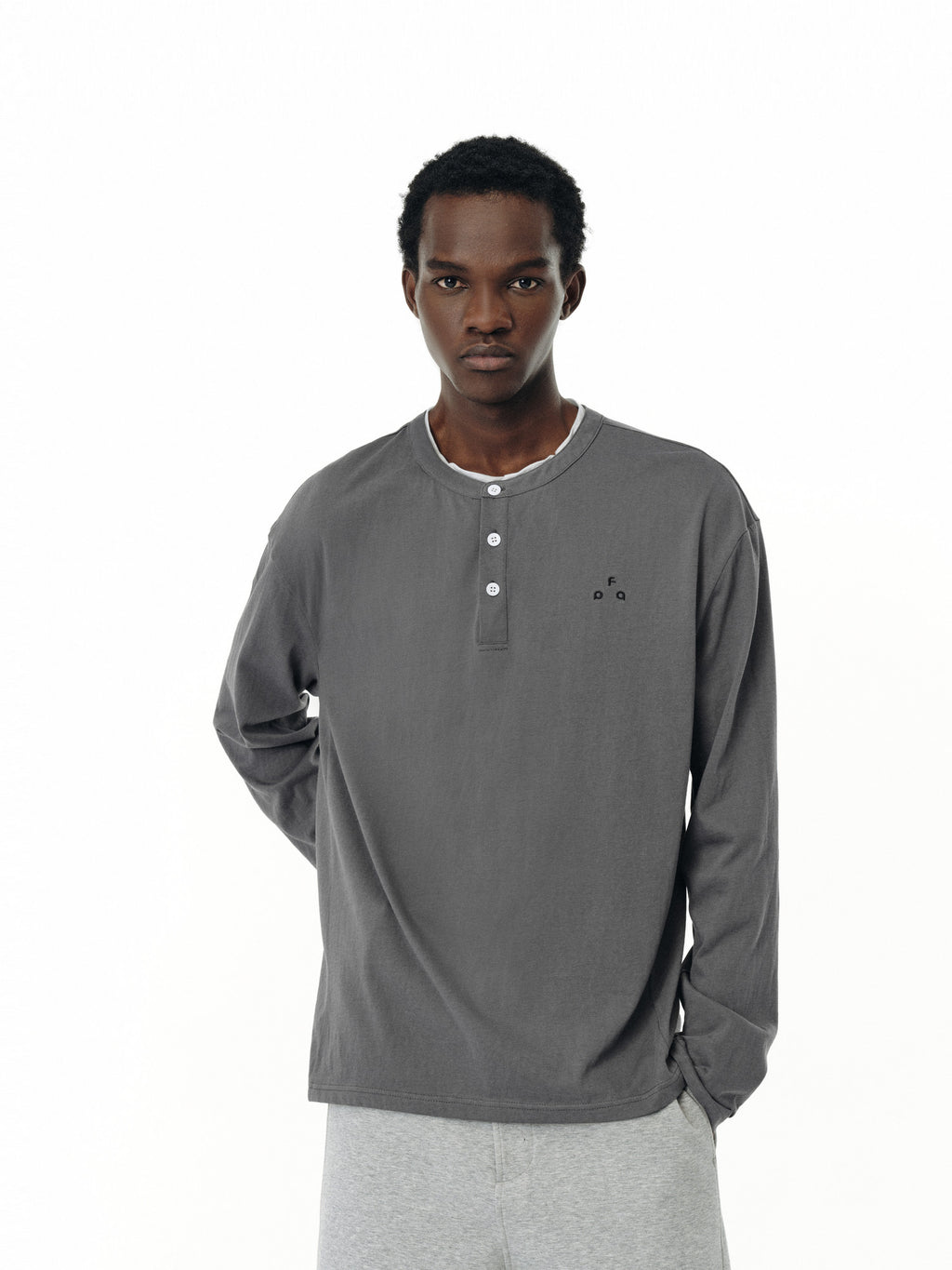 FPA Two-Tone Knit Long-Sleeve Tee - Chinese Streetwear Trendy Loose Round Neck Spring Casual Couple T-Shirt