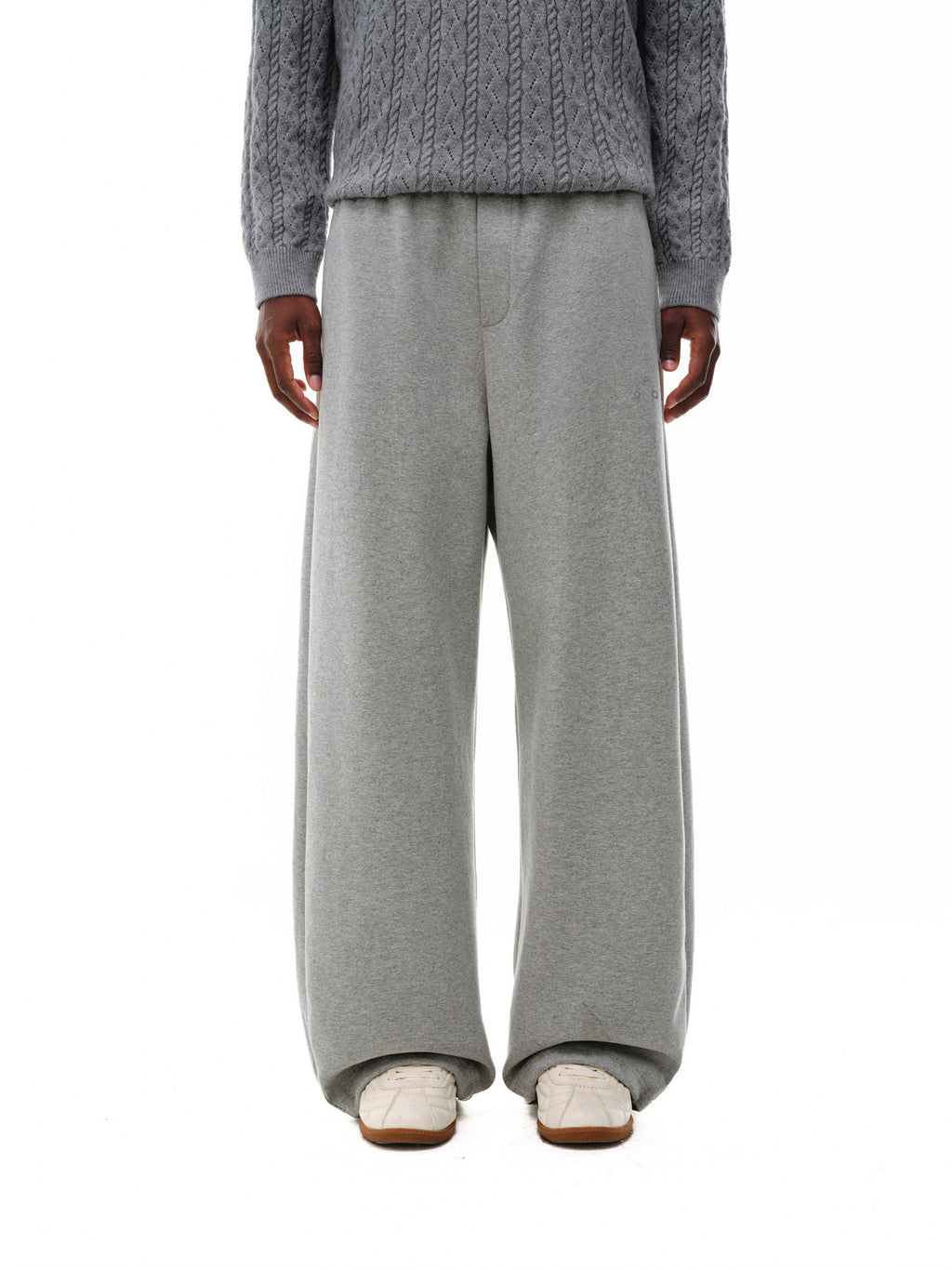 FPA Curved Sweatpants Knitted Textured Fleece Lounge Pants Straight Wide Leg Casual Basic Premium Versatile Trousers