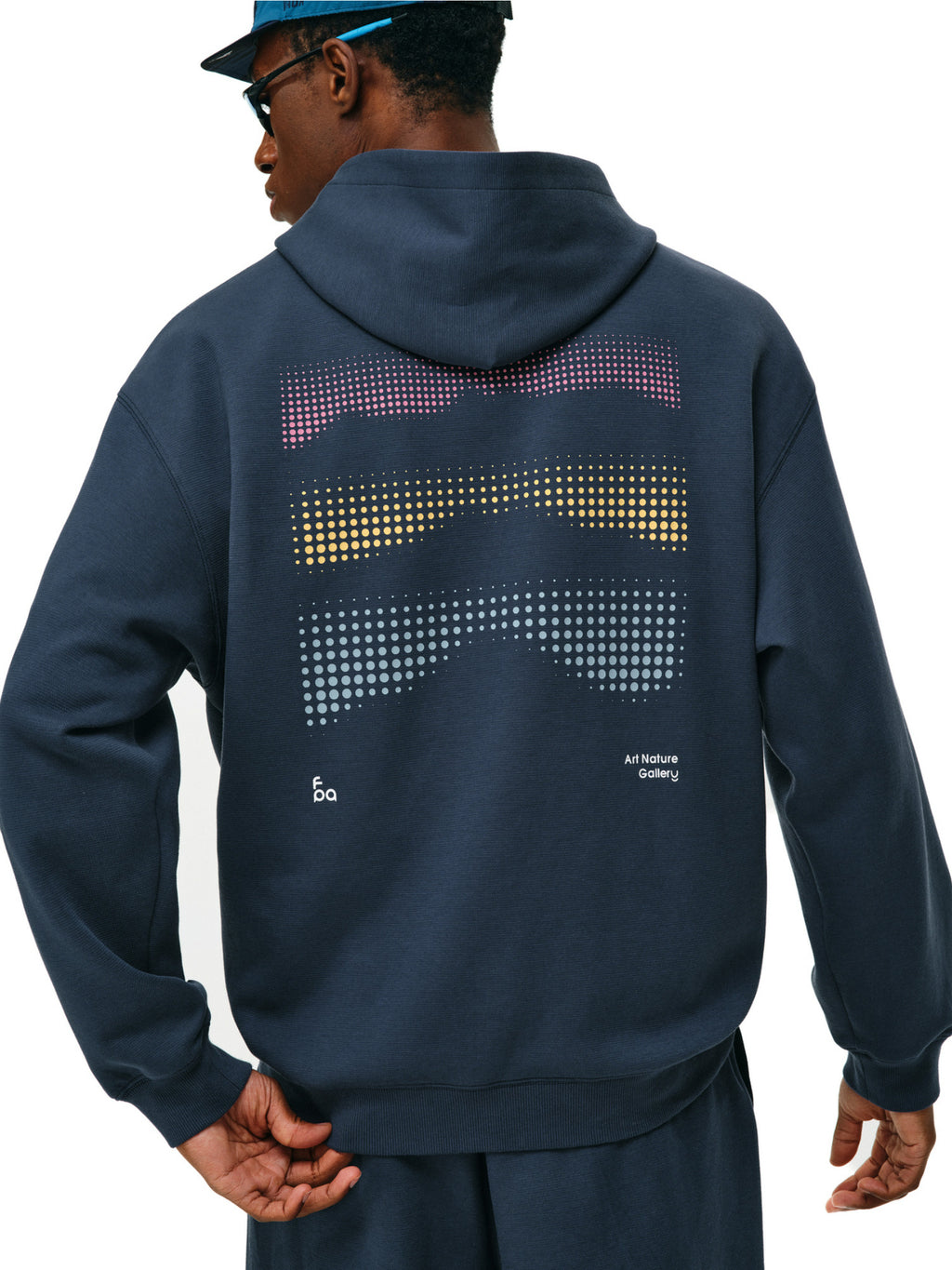 FPA Polka Dot Mountain Contrast Color Sports Hoodie Spring/Autumn Printed Casual Unisex Black Hooded Sweatshirt for Men