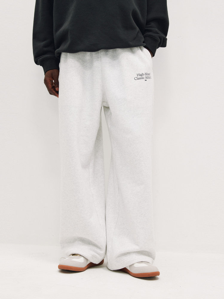 FPA Basic Slogan Sweatpants - Spring/Fall Chinese Streetwear Trendy Wide-Leg Hip-Hop Straight-Leg Black Casual Pants