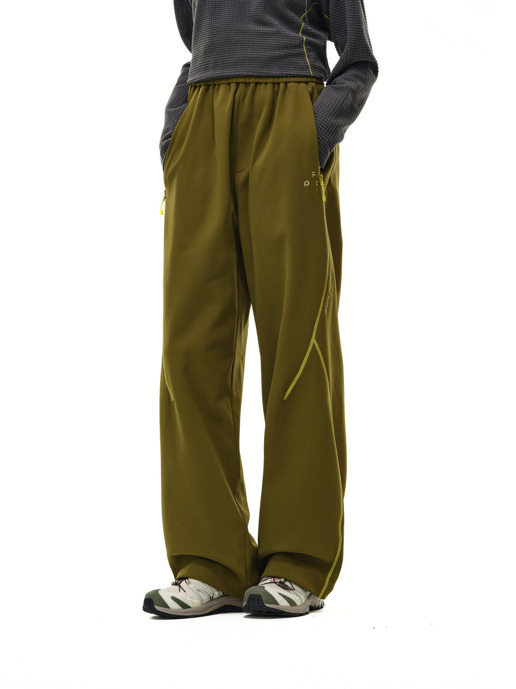 FPA Outdoor Sports Contrast Color Textured Plaid Straight-Leg Casual Pants for Couples, Relaxed Fit