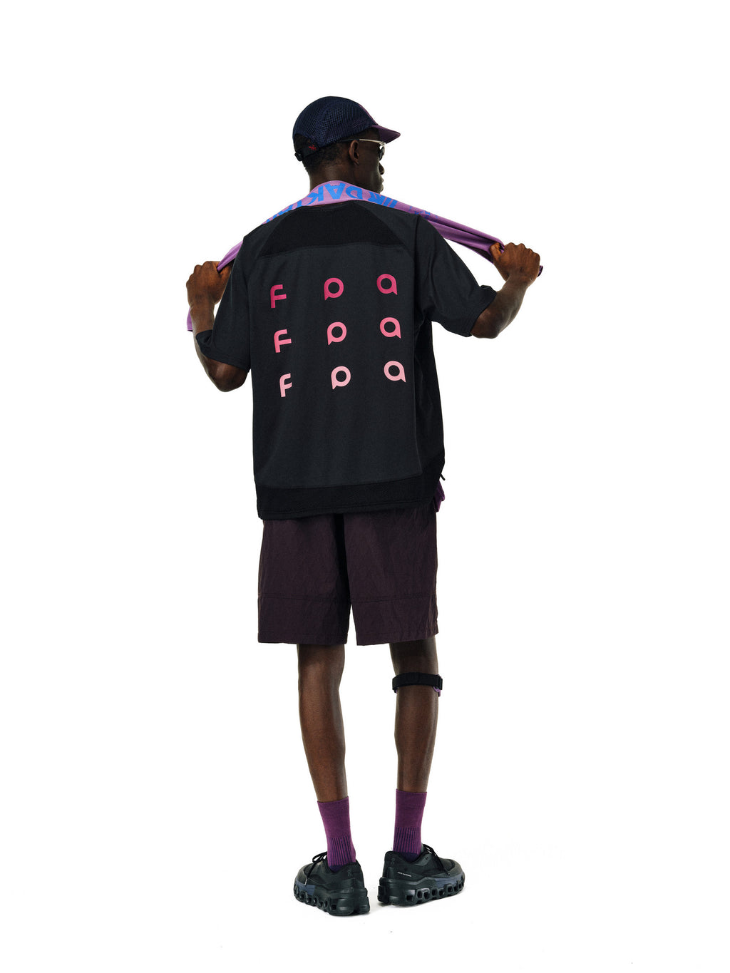 FPA Gradient Logo Textured Patchwork Short Sleeve T-Shirt – Summer Outdoor Quick-Dry Cooling Unisex Loose Fit Couple Tee