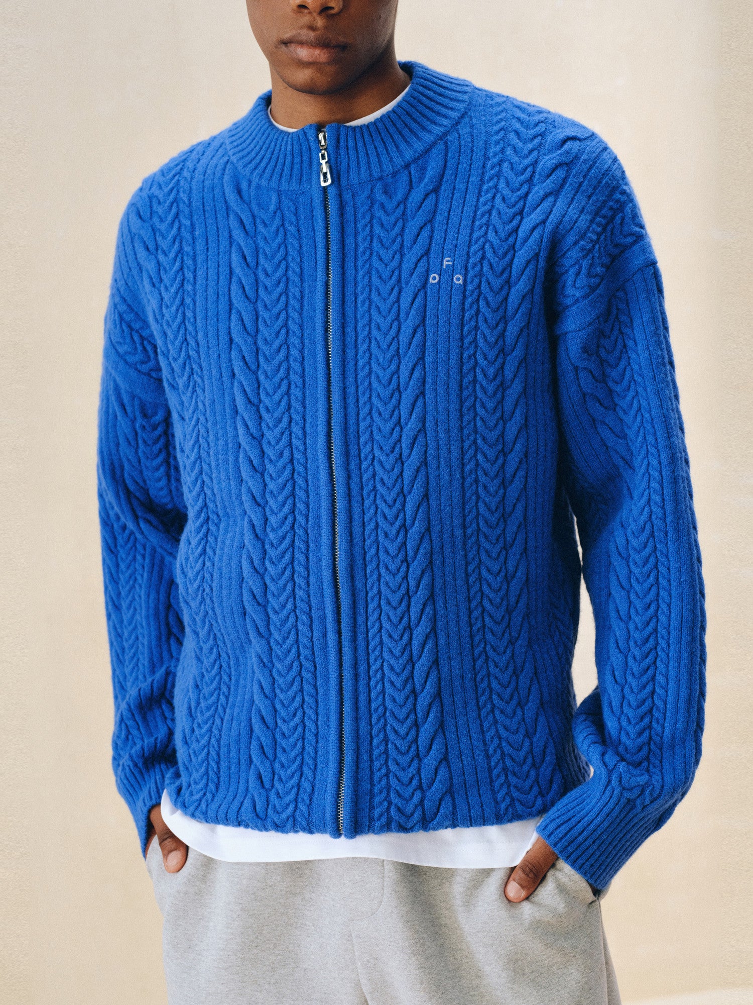 FPA Cable Knit Soft Zip-Up Sweater 2026 New Style Casual Autumn Knit Cardigan for Couples