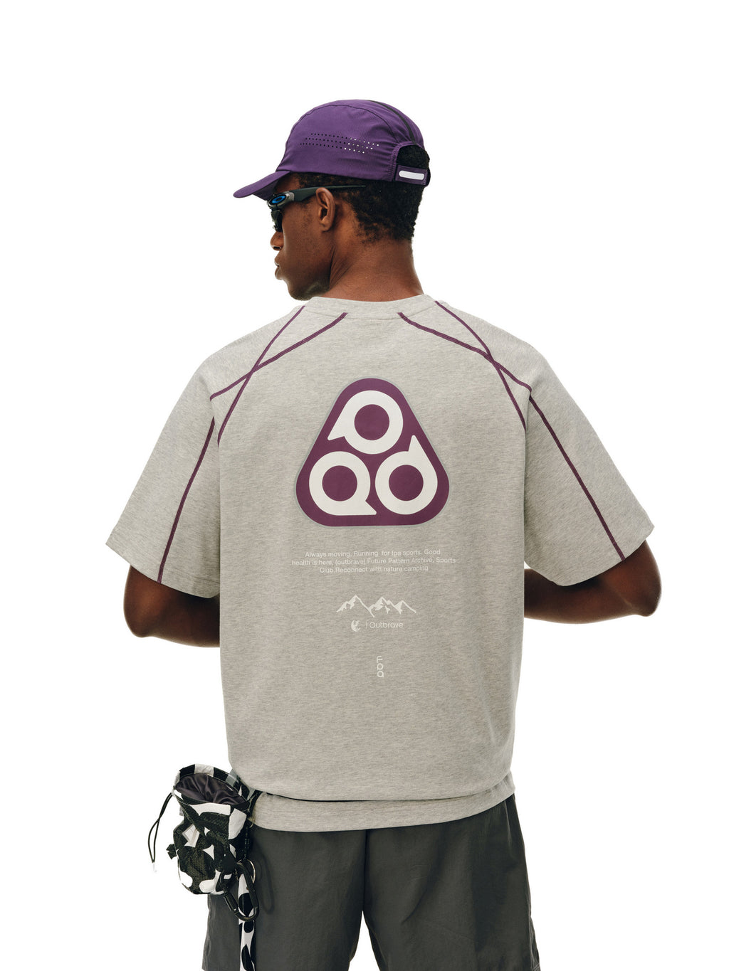 FPA Triangle Logo Contrast Color Short Sleeve T-Shirt - Summer Quick-Dry Crew Neck Unisex Outdoor Sports Tee