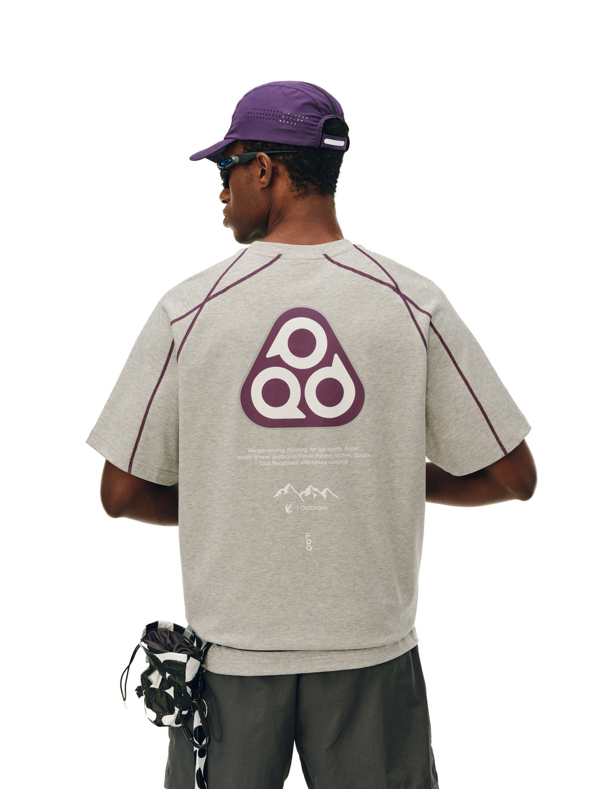 FPA Triangle Logo Contrast Color Short Sleeve T-Shirt - Summer Quick-Dry Crew Neck Unisex Outdoor Sports Tee