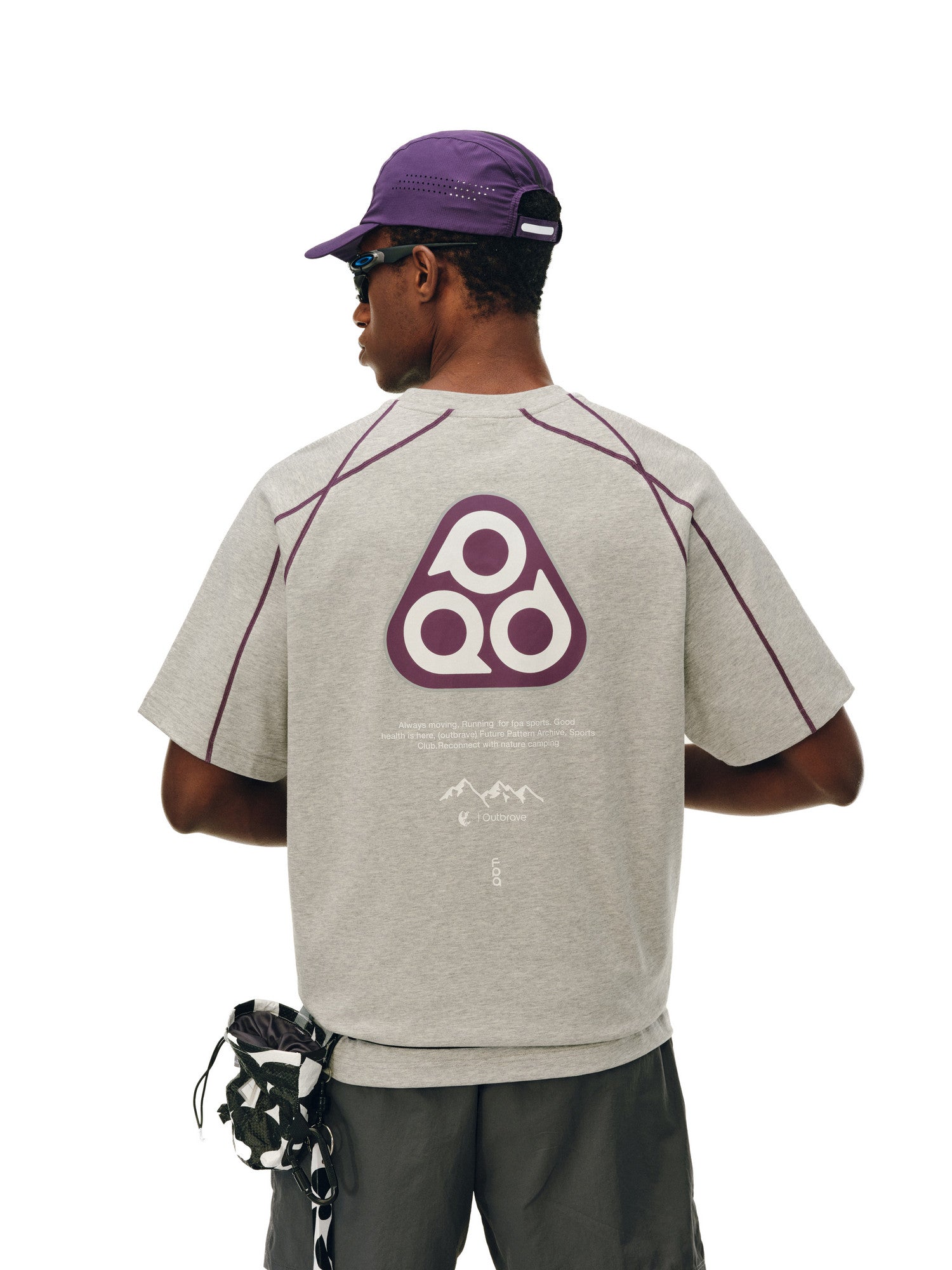 FPA Triangle Logo Contrast Color Short Sleeve T-Shirt - Summer Quick-Dry Crew Neck Unisex Outdoor Sports Tee
