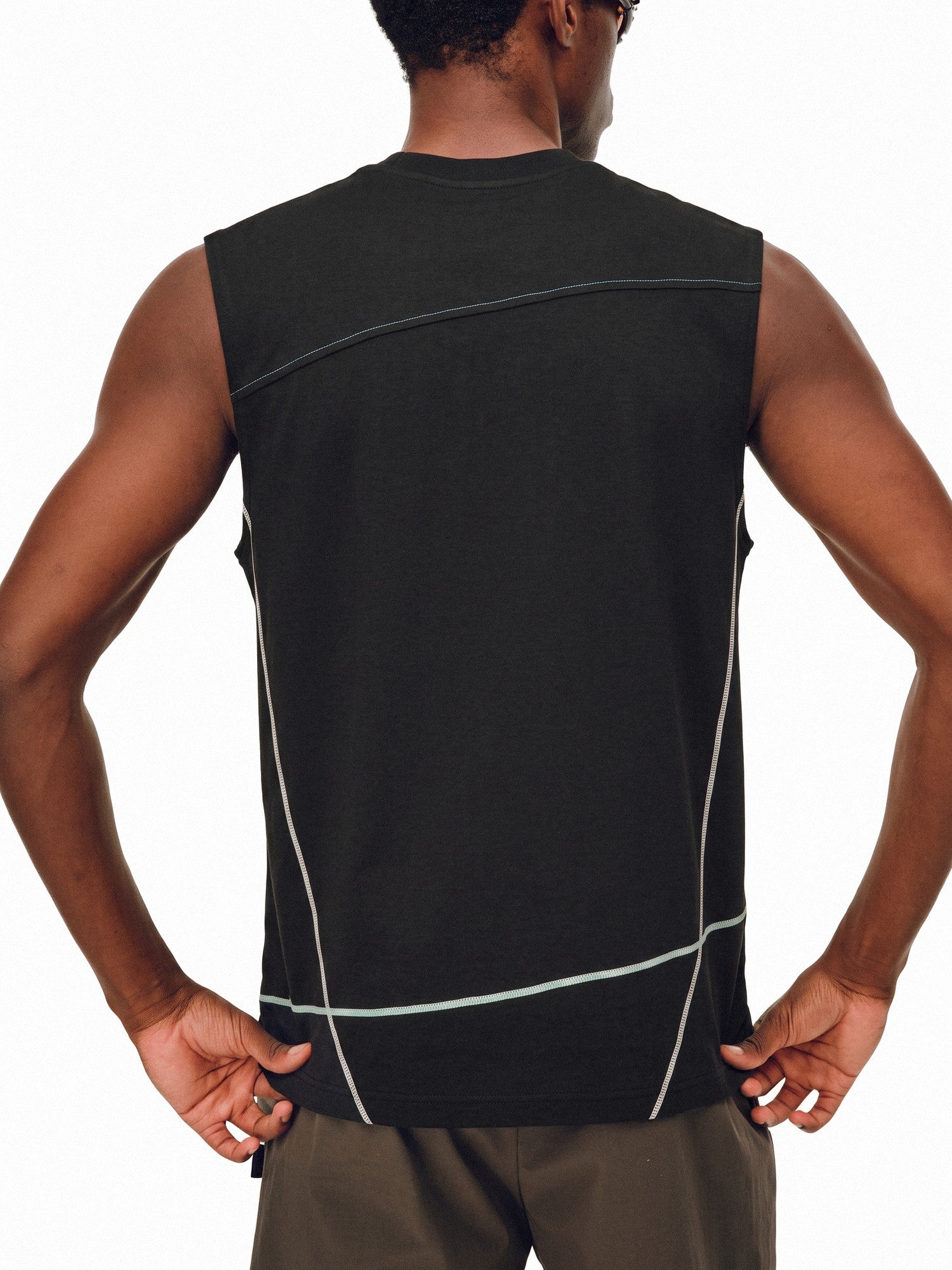 FPA Hasso Line Contrast Sleeveless Vest - Summer Outdoor Sports Fitness Running Basketball Breathable Tank Top for Men