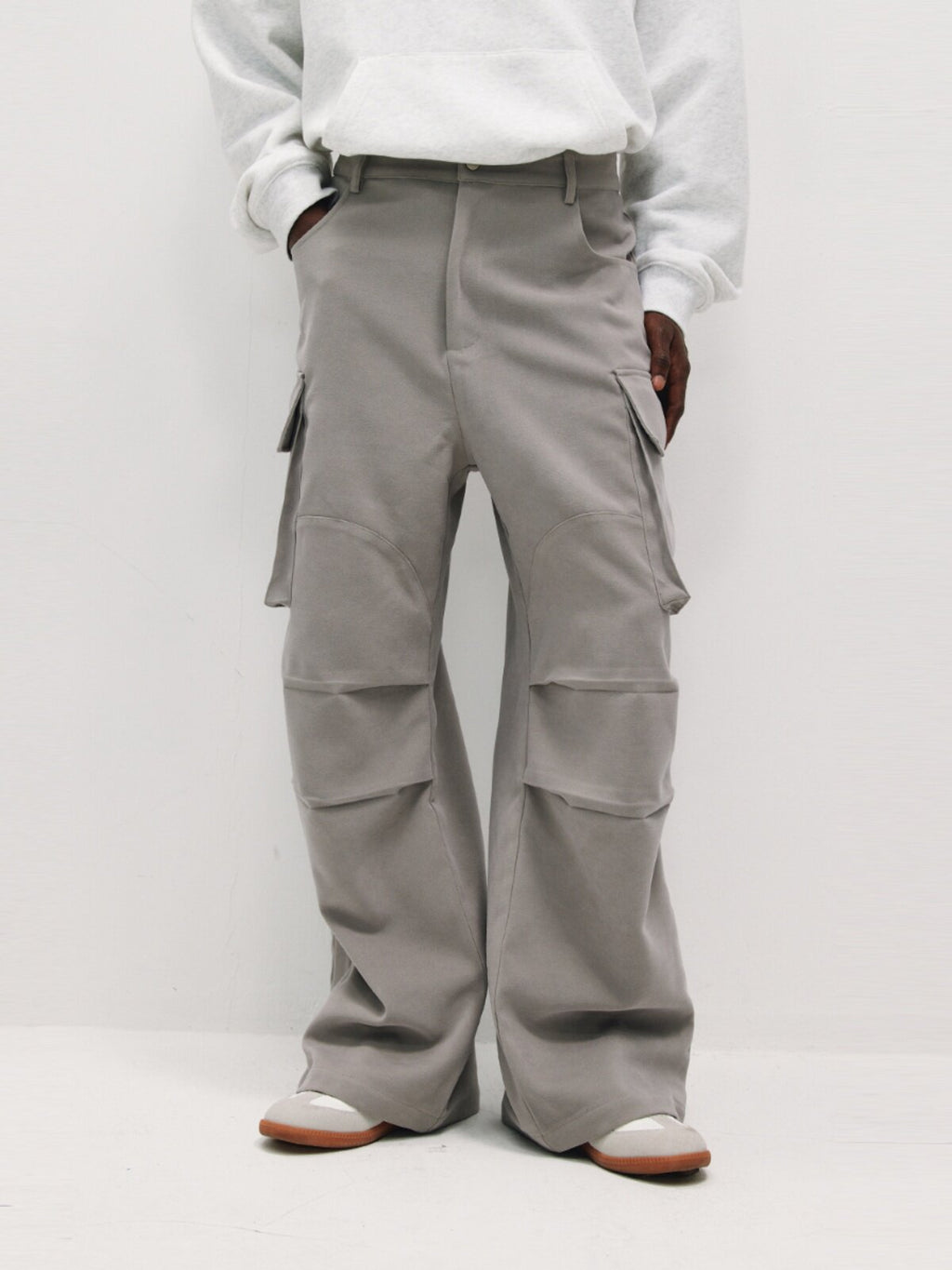 FPA Vintage Suede Large Pocket Cargo Pants American Street High-Rise Spring/Autumn Loose Straight-Leg Paratrooper Pants for Men