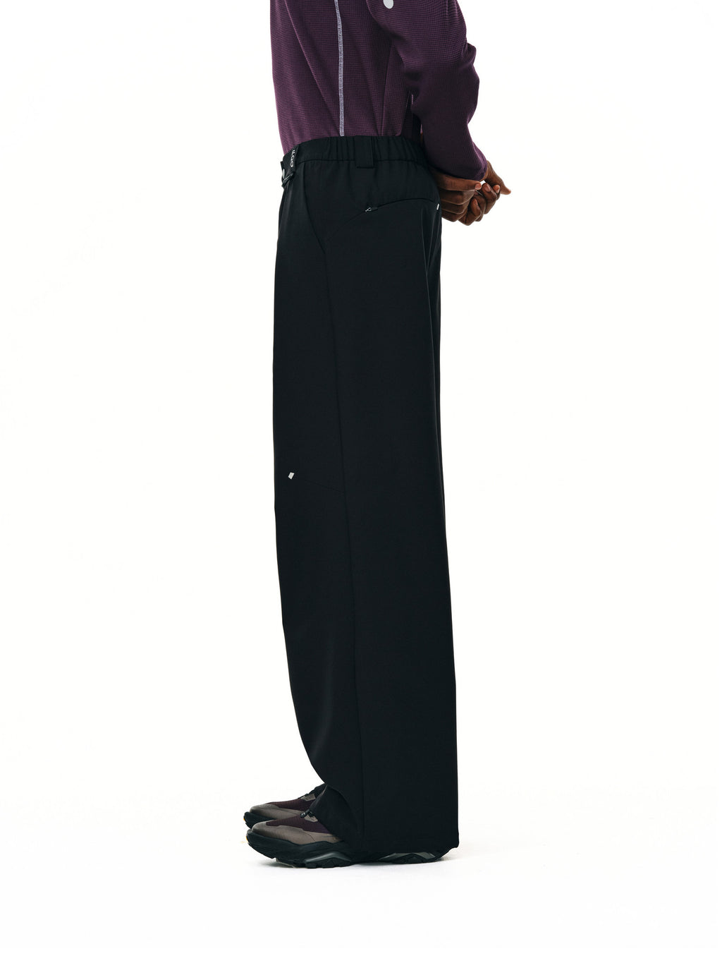 FPA Outdoor Pleated Soft Shell Straight-Leg Trousers – Chinese Streetwear Trend, Loose Casual Black Long Pants for Men