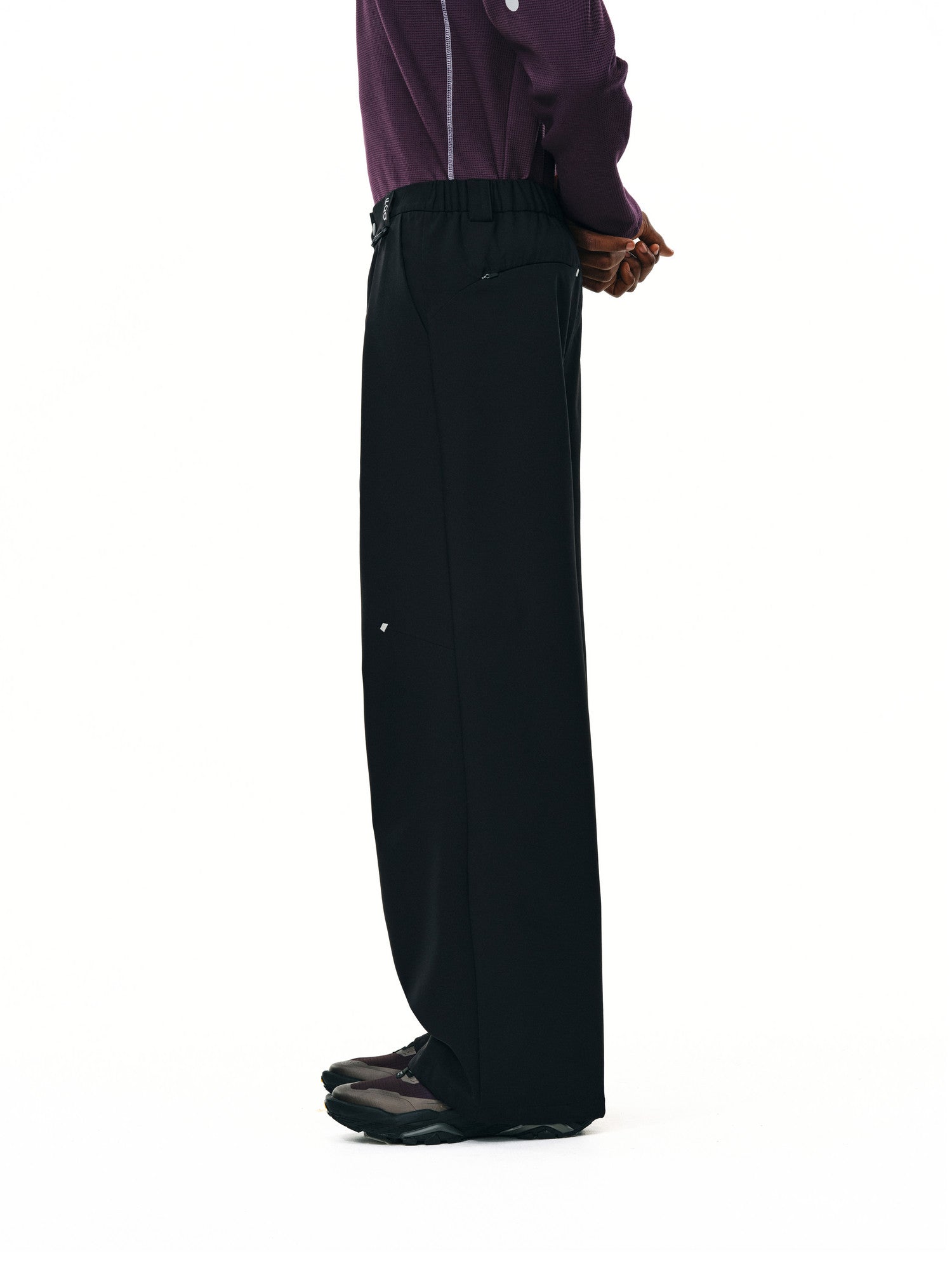 FPA Outdoor Pleated Soft Shell Straight-Leg Trousers – Chinese Streetwear Trend, Loose Casual Black Long Pants for Men