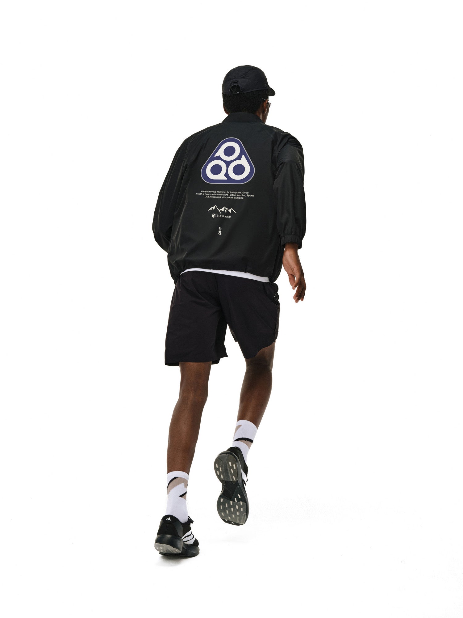 FPA Brand Triangle Logo Zip-Up Sports Jacket for Men – Spring/Fall Stand Collar Printed Lightweight Outdoor Coat