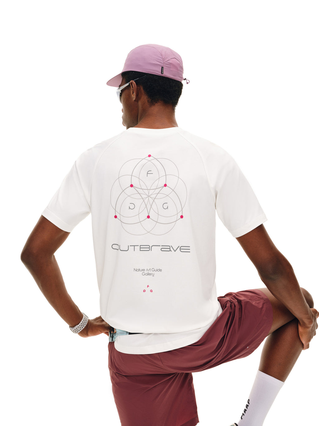 FPA Coolmax Reflective Geometric Line Athletic Short Sleeve T-Shirt – Summer Crew Neck, Fitted, Cool & Quick-Dry