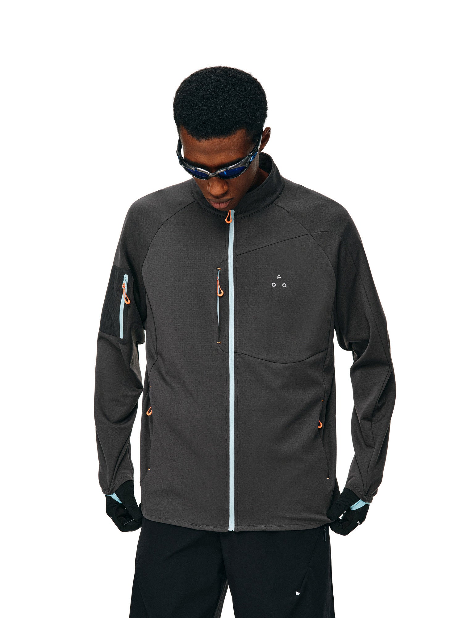 FPA Color-Block Stand Collar Jacket for Men – Outdoor Sports Casual Fall Basic Zip-Up