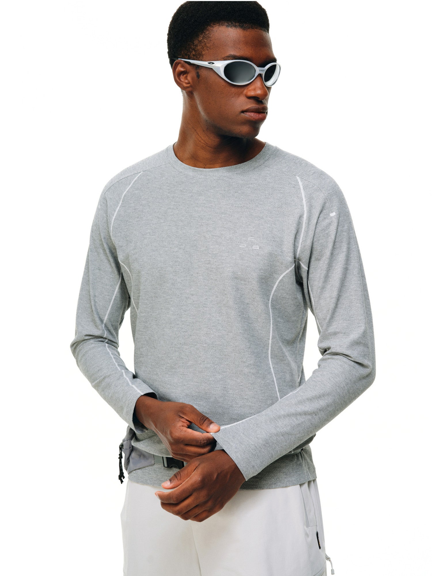 FPA Fish Scale Mesh High-Stretch Breathable Contrast Long-Sleeve Basic Logo Round Neck Autumn Couple Fitted Sports T-Shirt