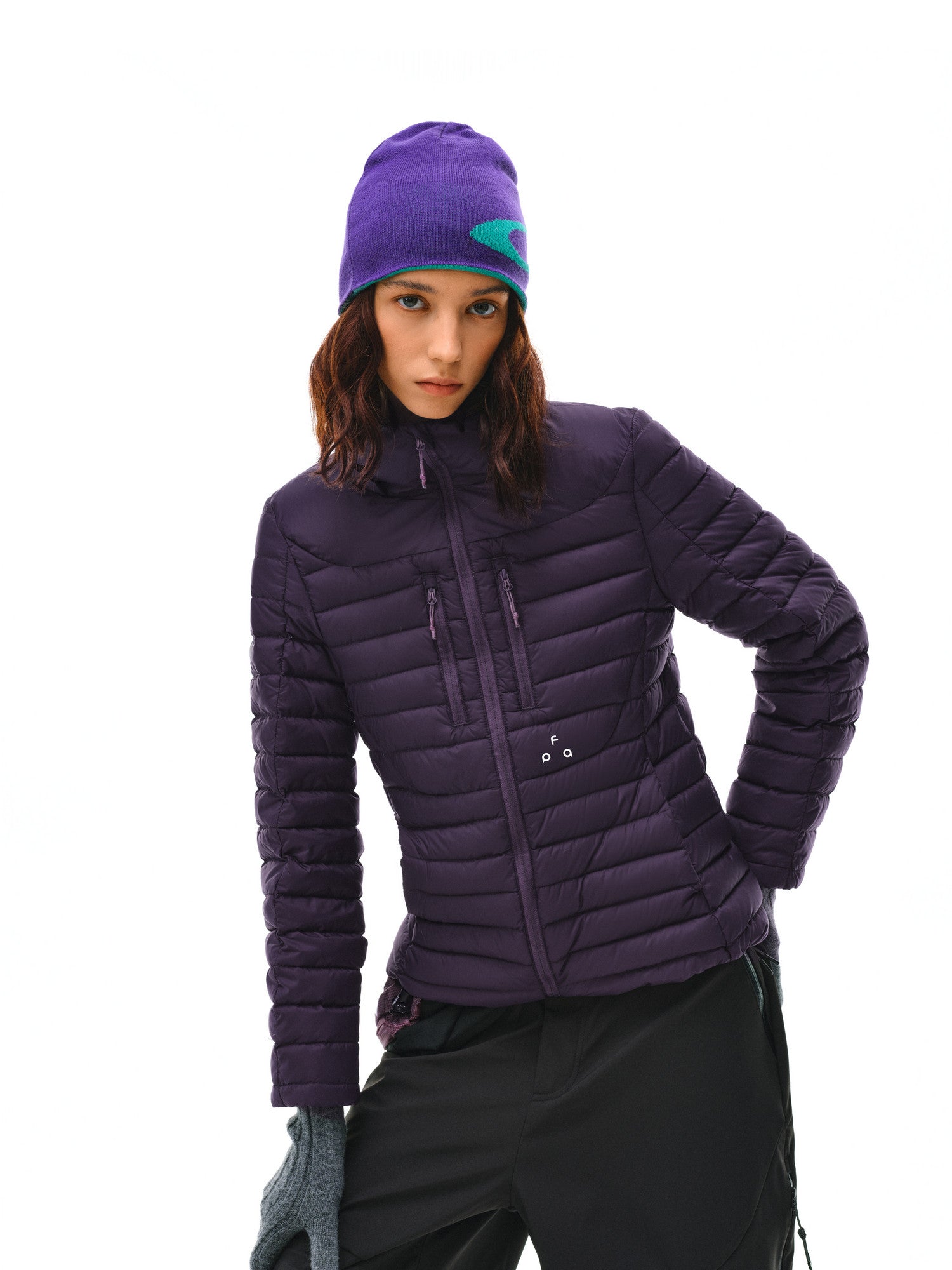 FPA Women's Removable Hooded Quilted Slim Fit Short Down Jacket, Lightweight Warm Winter Coat