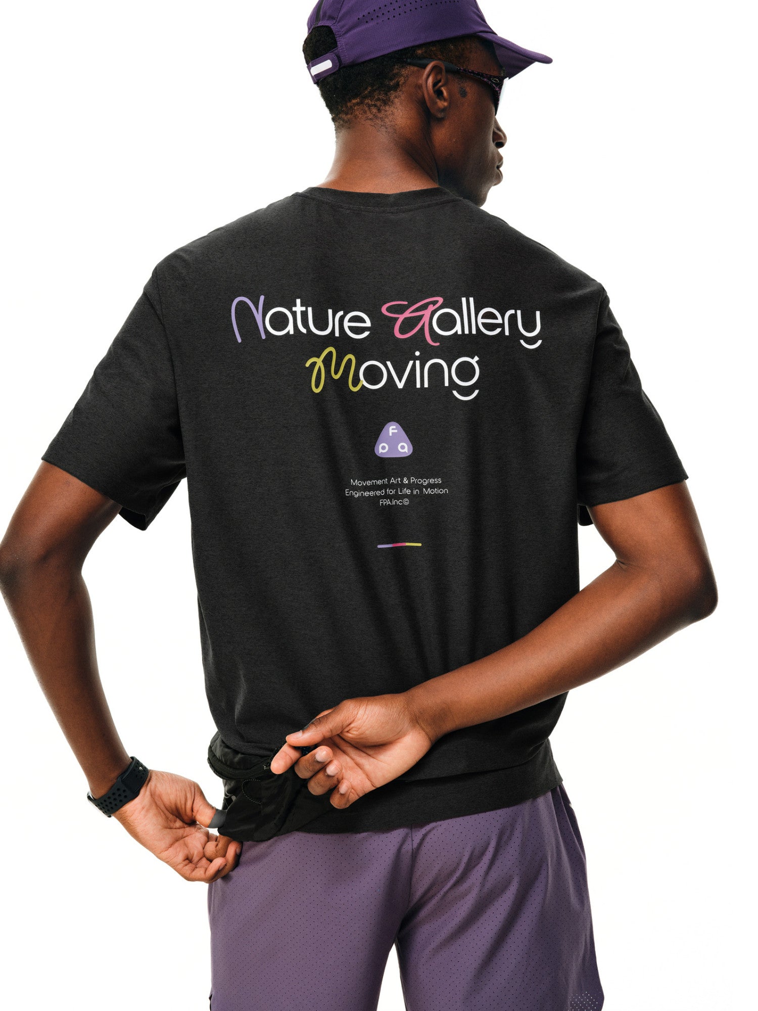 FPA Color-Block Slogan Dopamine Sports T-Shirt Summer Crew Neck Surf Print Couple Style Casual Short Sleeve