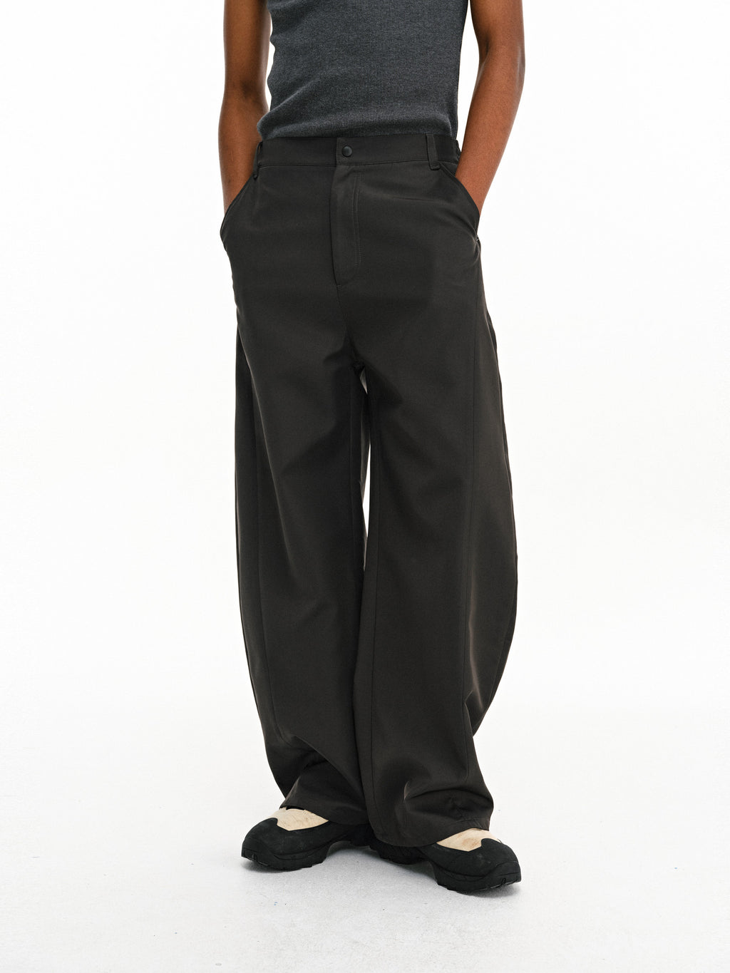 FPA Water-Repellent Curved Hem Outdoor Pants – Chinese Streetwear Trendy Loose Wide-Leg Athletic Casual Trousers for Spring/Autumn