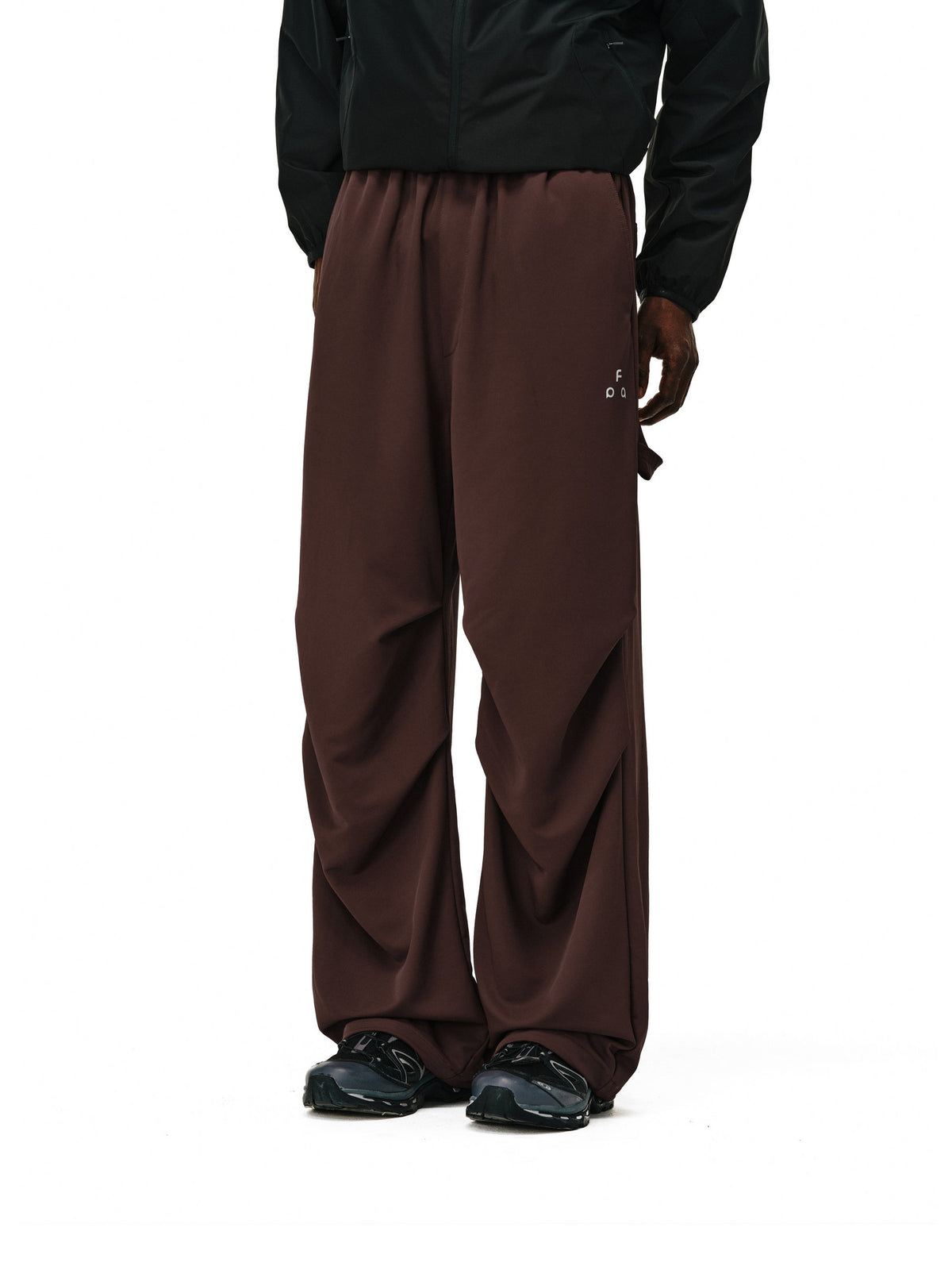 FPA Outdoor Soft Shell Waterproof Anti-Static Drape Four-Season Trousers, Chinese Trend Sports Loose Casual Black Paratrooper Pants
