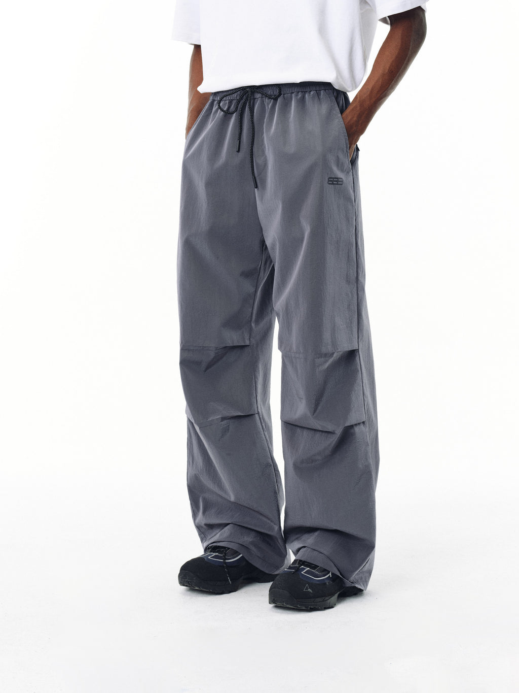 FPA Water-Repellent Slightly Crinkled Metal Nylon Paratrooper Pants – Chinese Streetwear Trendy Loose Fit Casual Long Pants for Spring/Autumn