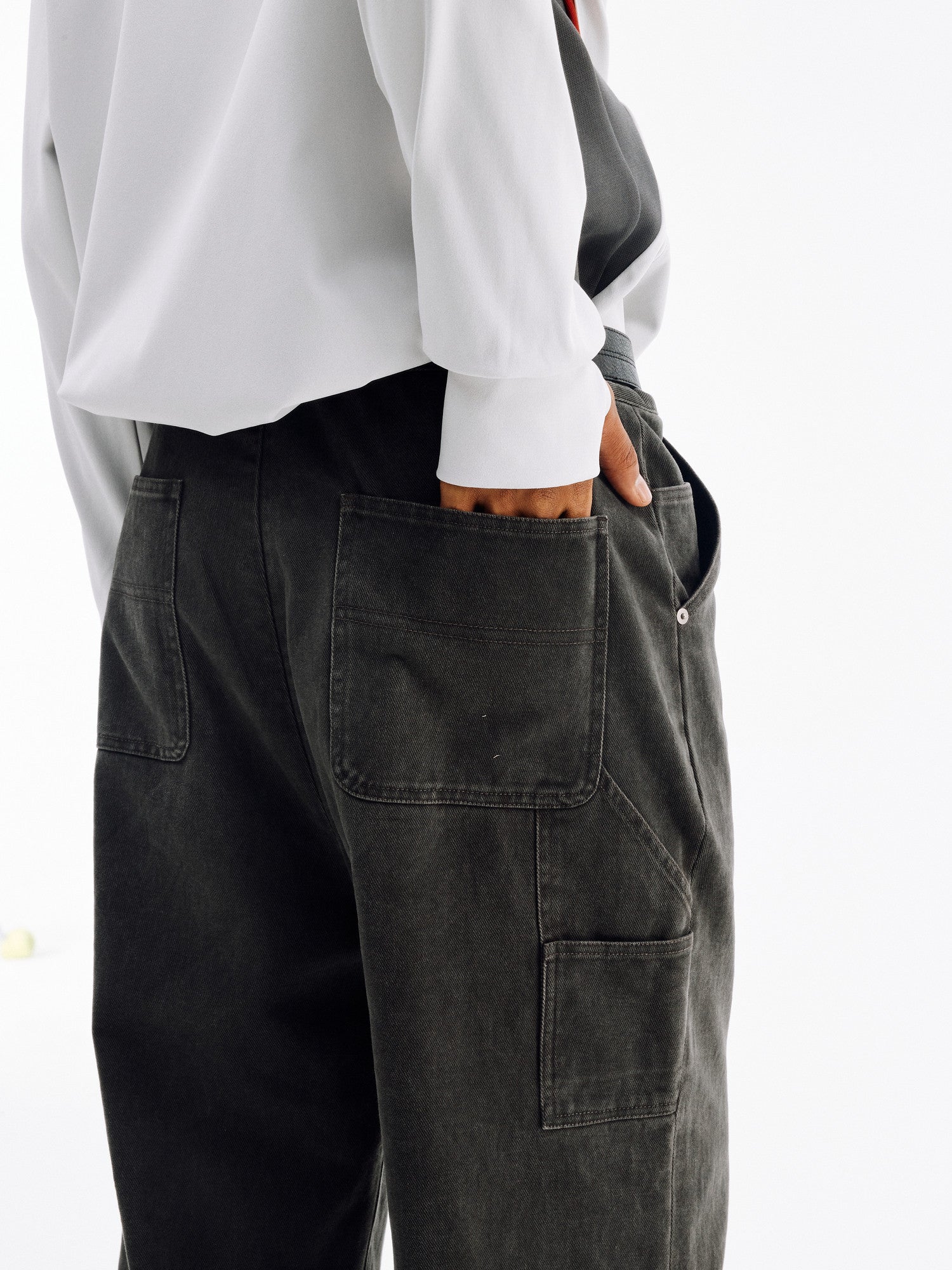 FPA Wide-Leg Washed Lumberjack Pants – Chinese Streetwear Trendy Vintage Loose Fit Cargo Casual Long Pants for Men