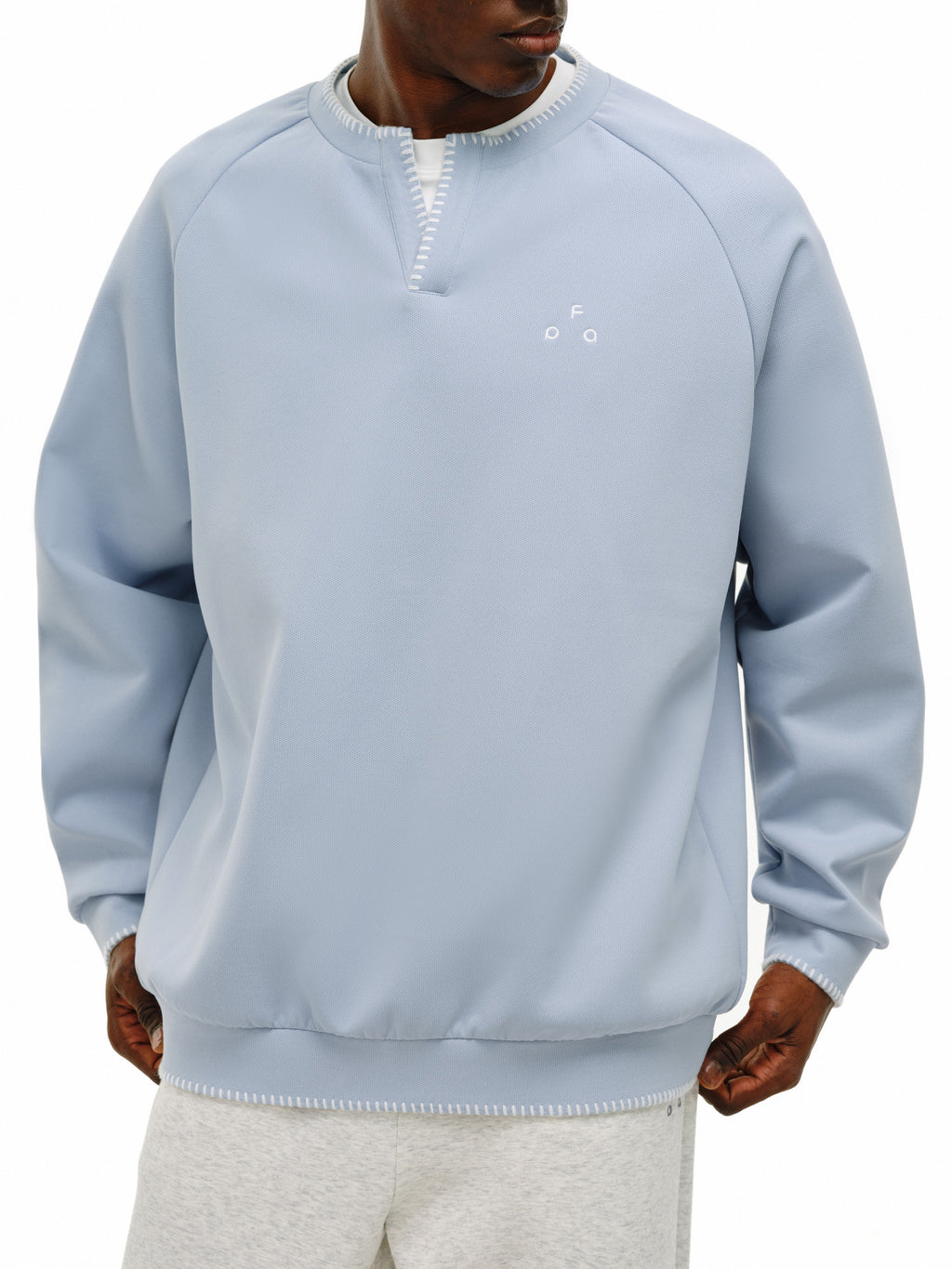 FPA Henry Neck Casual Pullover Sweatshirt 2026 Spring New V-Neck Minimalist Design Inner Layer Long Sleeve Top