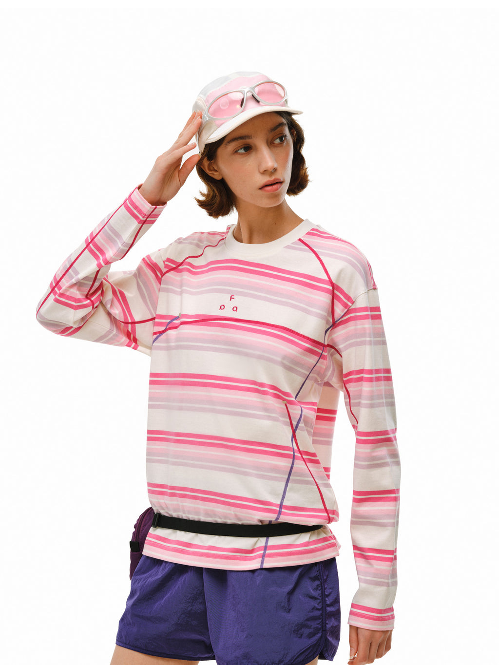 FPA Two-Tone Stripe Long Sleeve 2026 New Spring Premium Athletic Relaxed Crew Neck Couple T-Shirt
