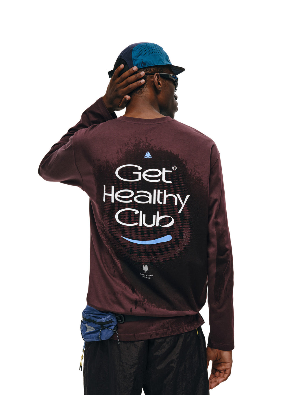 FPA Moisture-Wicking Quick-Dry Printed Long-Sleeve T-Shirt with Water-Activated Print, Outdoor Spring/Fall, Couple Style, Wine Red