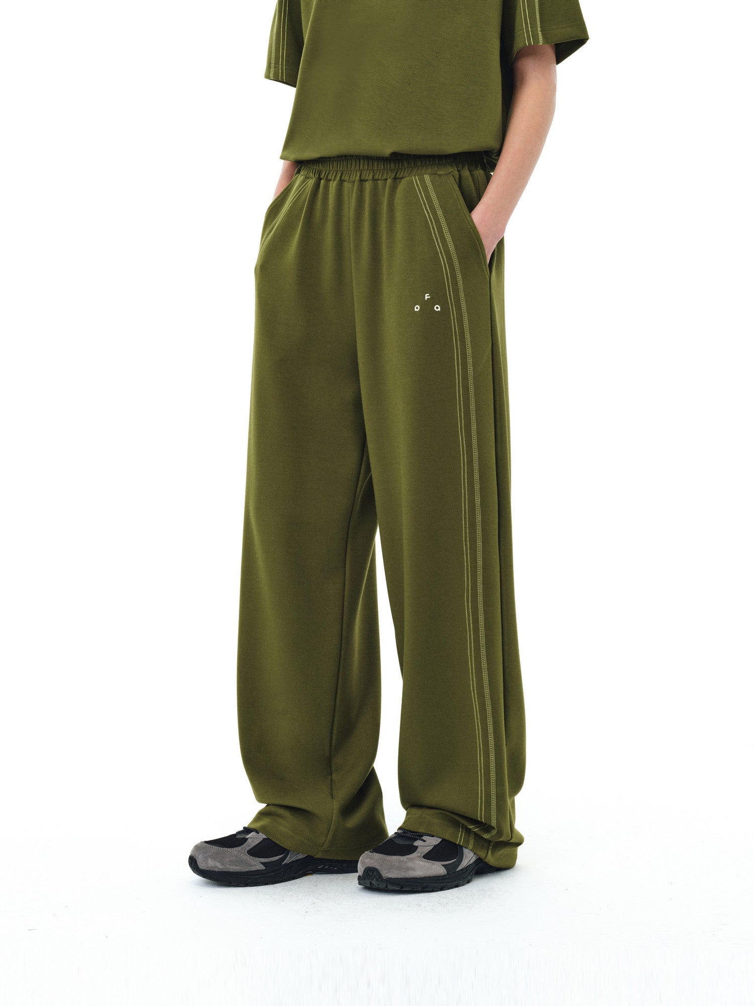 FPA Sport Skin-Friendly Air Layer Contrast Color Pants – Chinese Streetwear Trendy Loose Retro Unisex Straight-Leg Casual Pants