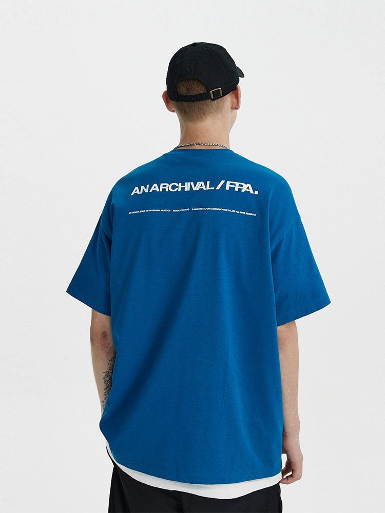 FPA Archive Basic Coffee Short Sleeve T-Shirt for Men - Chinese Streetwear, Summer Loose Fit, American Style, Minimalist, Versatile