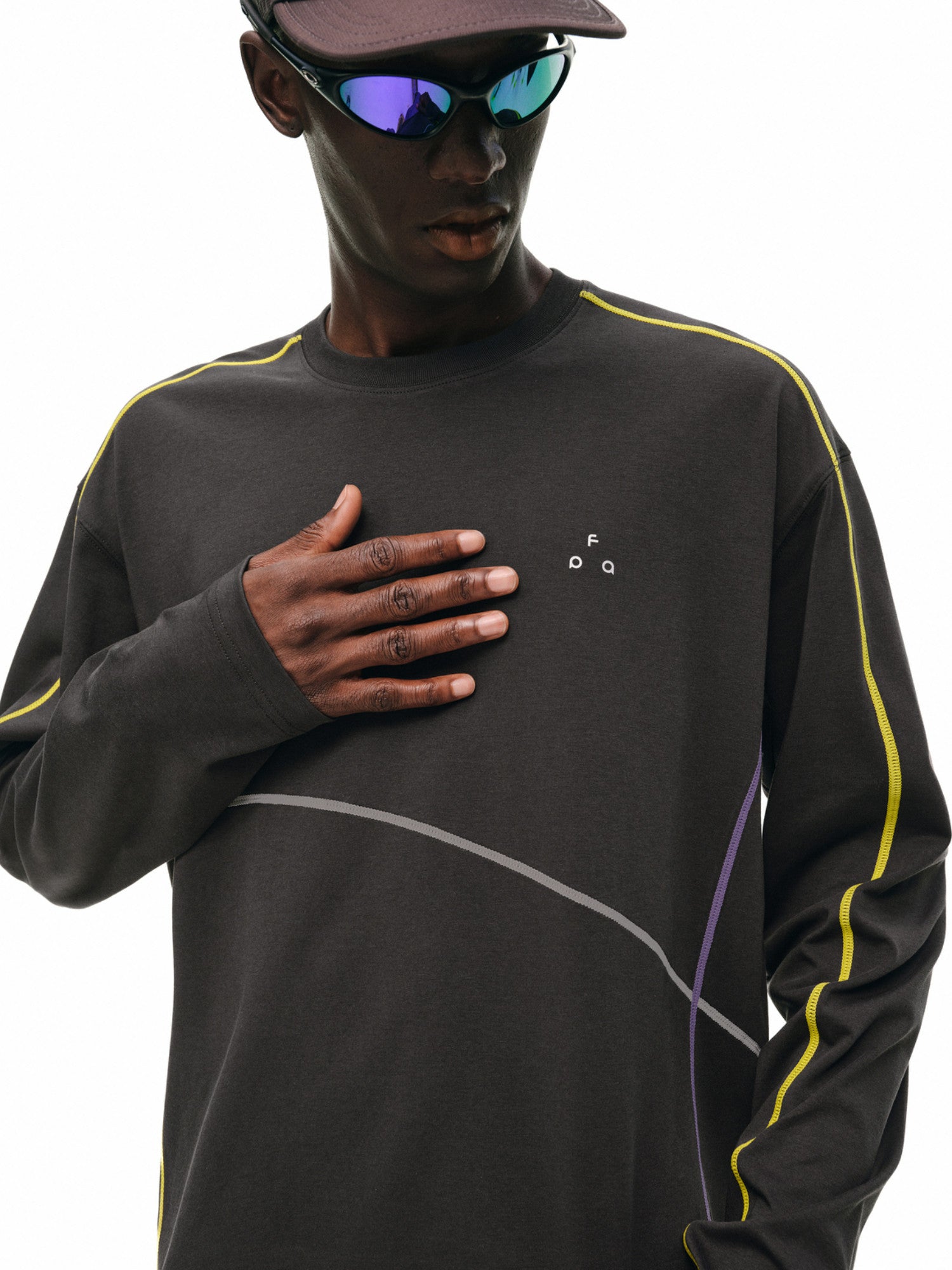 FPA Coolmax Color-Block Curve Long-Sleeve T-Shirt for Men and Women – Quick-Dry Breathable Athletic Top