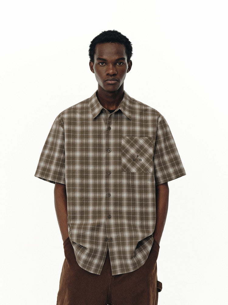 FPA Classic Plaid Short-Sleeve Shirt – American Retro Check Pattern, Loose Fit Summer Casual Shirt