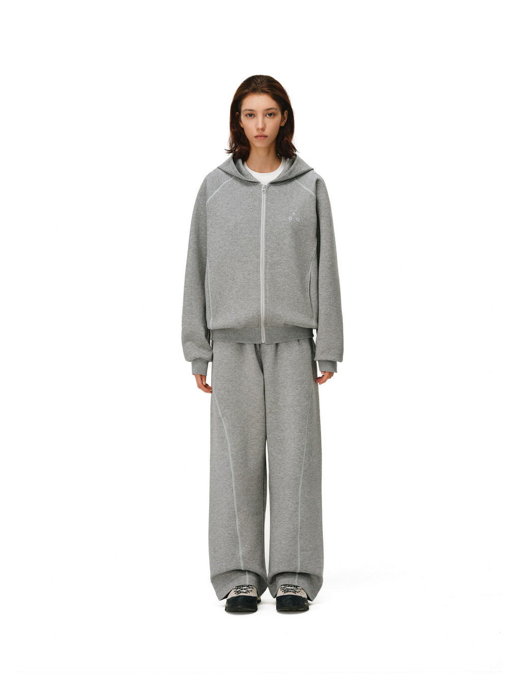 FPA Warm Fleece Hooded Zip-Up Sweatshirt - Chinese Streetwear Fall Loose-Fit Couple Casual Hoodie