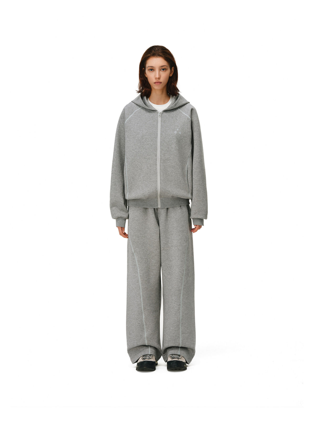 FPA Warm Fleece Hooded Zip-Up Sweatshirt - Chinese Streetwear Fall Loose-Fit Couple Casual Hoodie