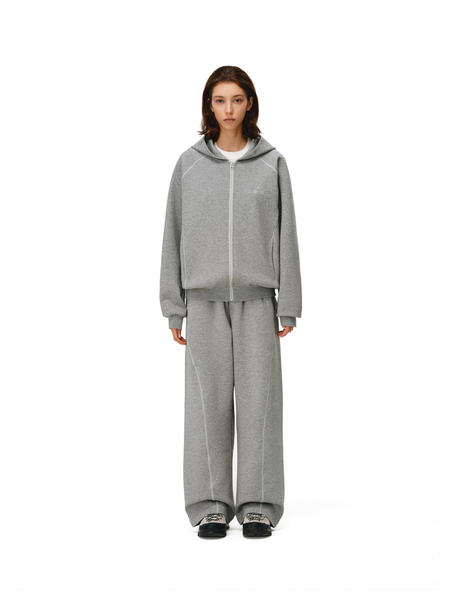 FPA Warm Fleece Hooded Zip-Up Sweatshirt - Chinese Streetwear Fall Loose-Fit Couple Casual Hoodie