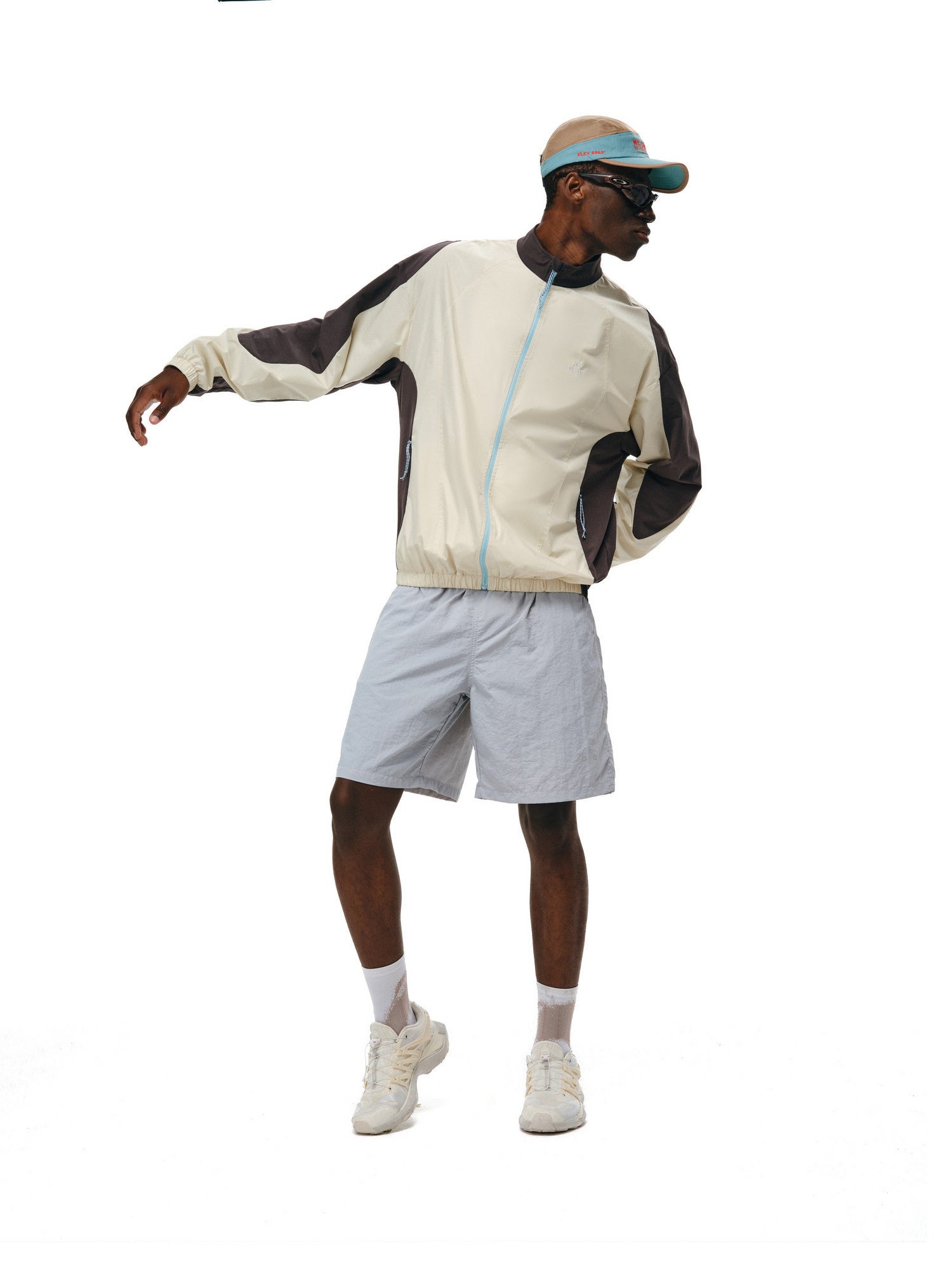 FPA Color-Block Sports Jacket Spring/Autumn Chinese Streetwear Retro Patchwork Couple Stand Collar Thin Loose Casual Outerwear
