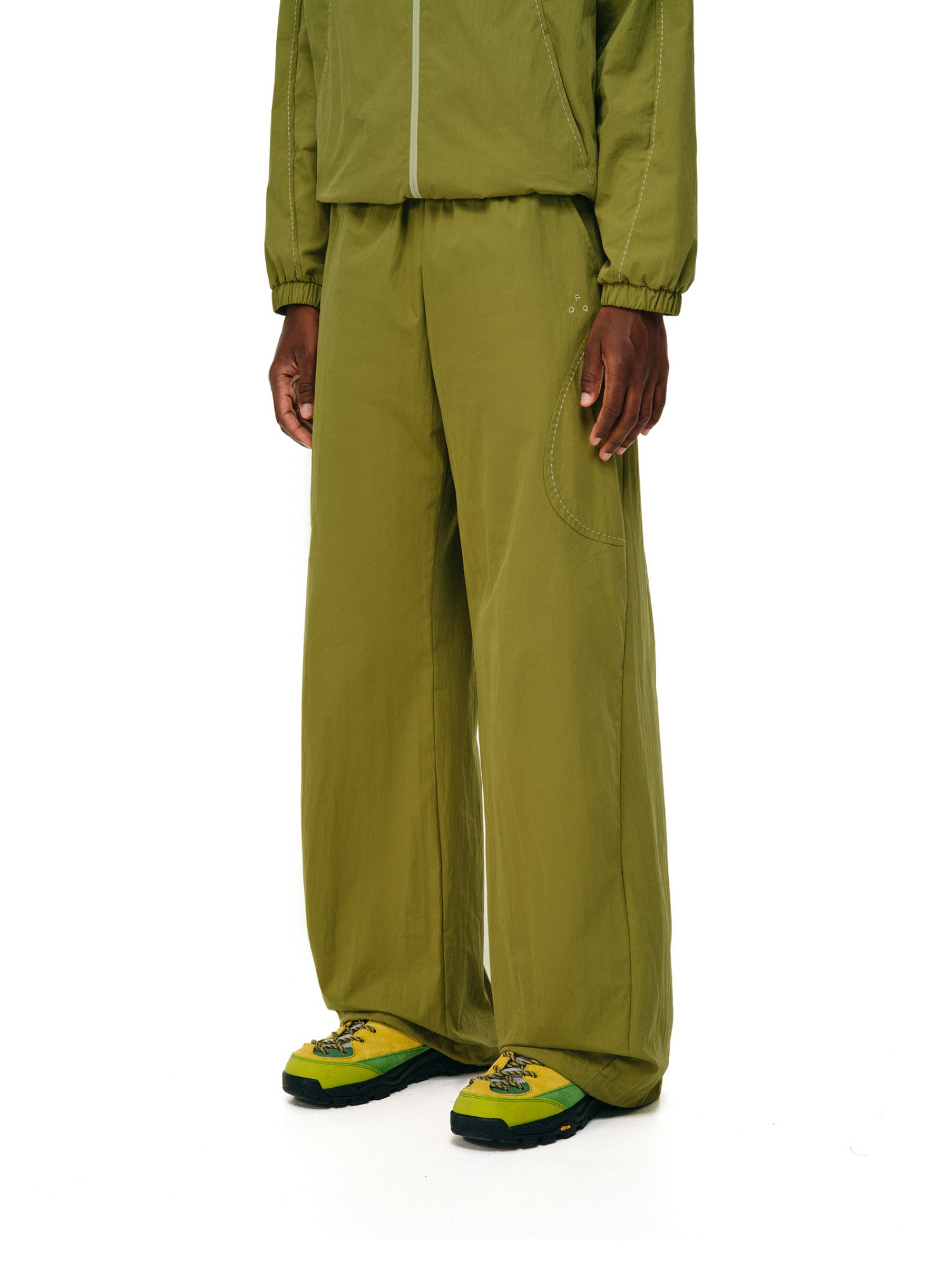 FPA Rice Grain Stitch Contrast Cotton-Nylon Curved-Line Trousers 2026 New Fall Loose Wide-Leg Casual Pants