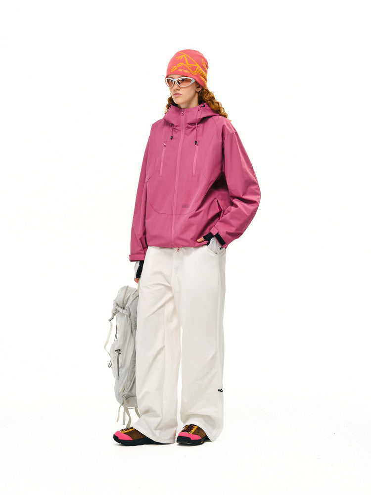 FPA Double-Zip Hooded Structured Shell Jacket – Chinese Streetwear Outdoor Windbreaker for Couples