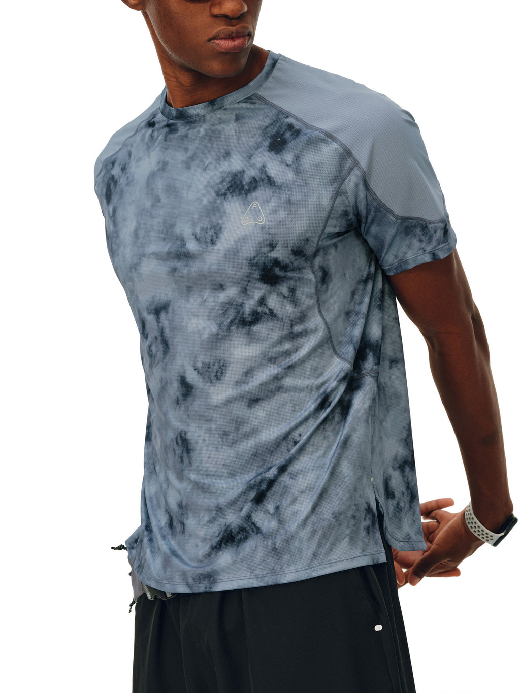FPA Breathable Tie-Dye Paneled Quick-Dry Short Sleeve T-Shirt for Outdoor Sports, Lightweight Running & Fitness, Premium Minimalist Style for Men